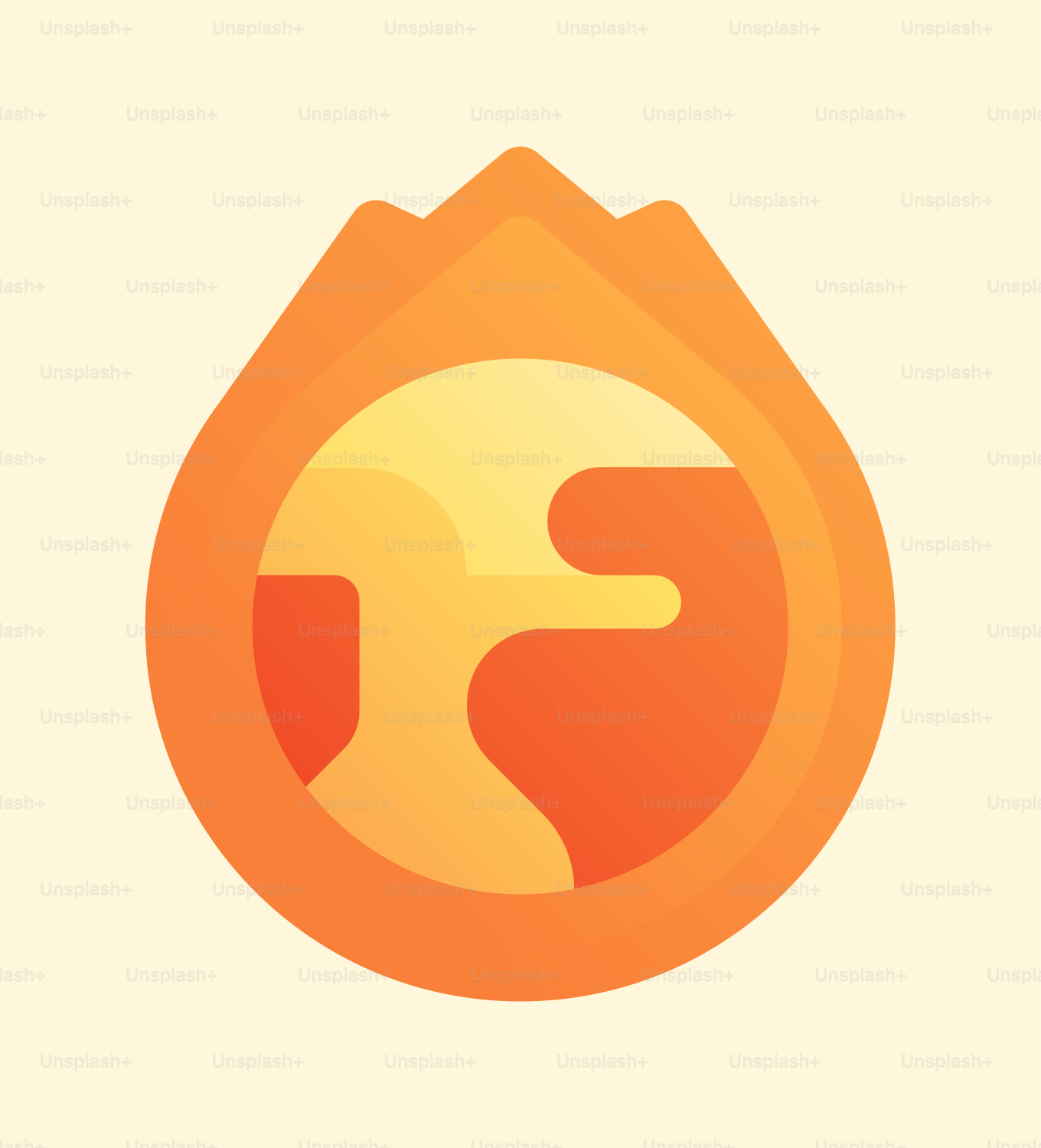 A drop of liquid with the letter f in it