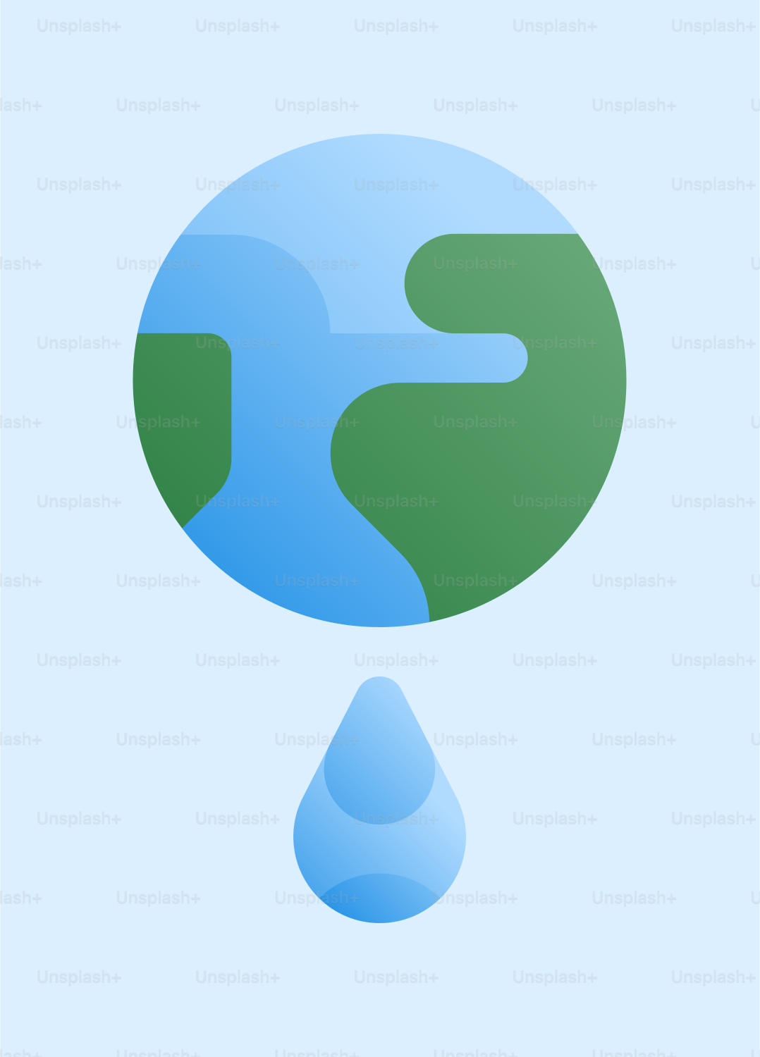 Un logo azul y verde con una gota de agua
