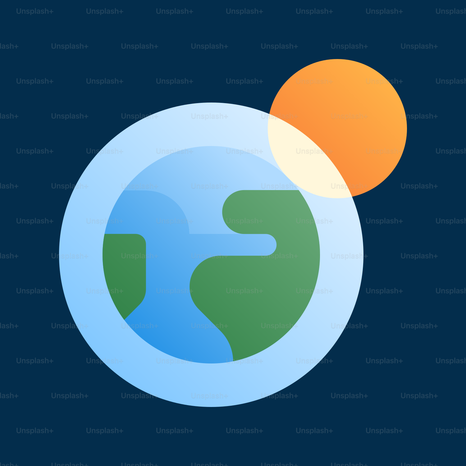 A blue and green logo with two circles