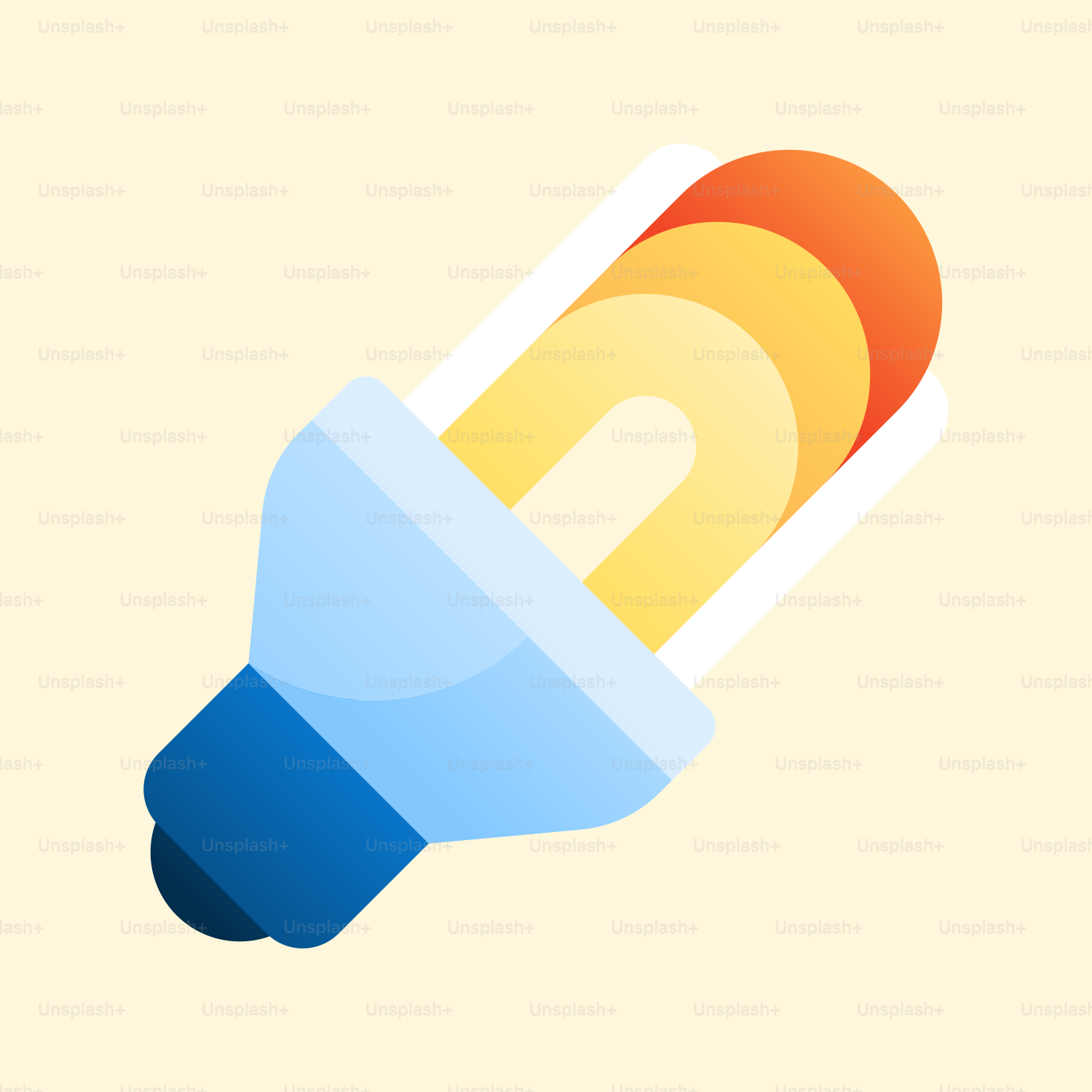 An icon of a light bulb on a yellow background