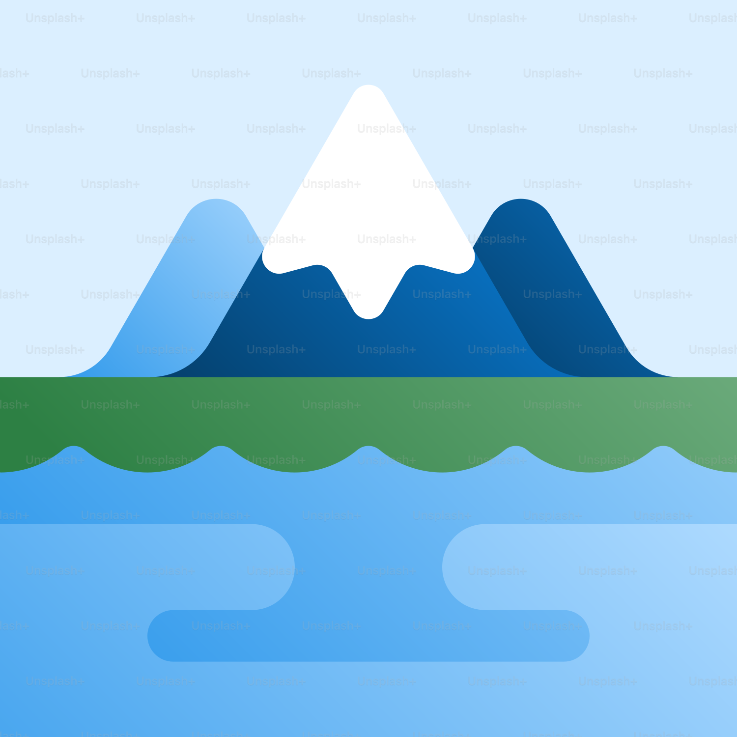 Une image d’une montagne au milieu d’un plan d’eau