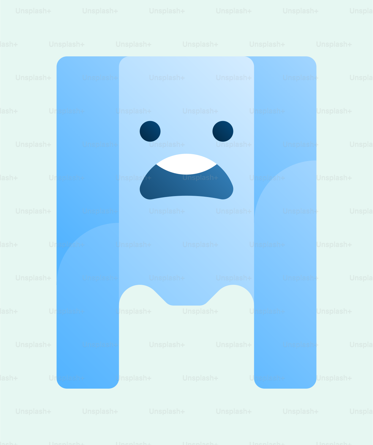 A cartoon character with a sad look on his face