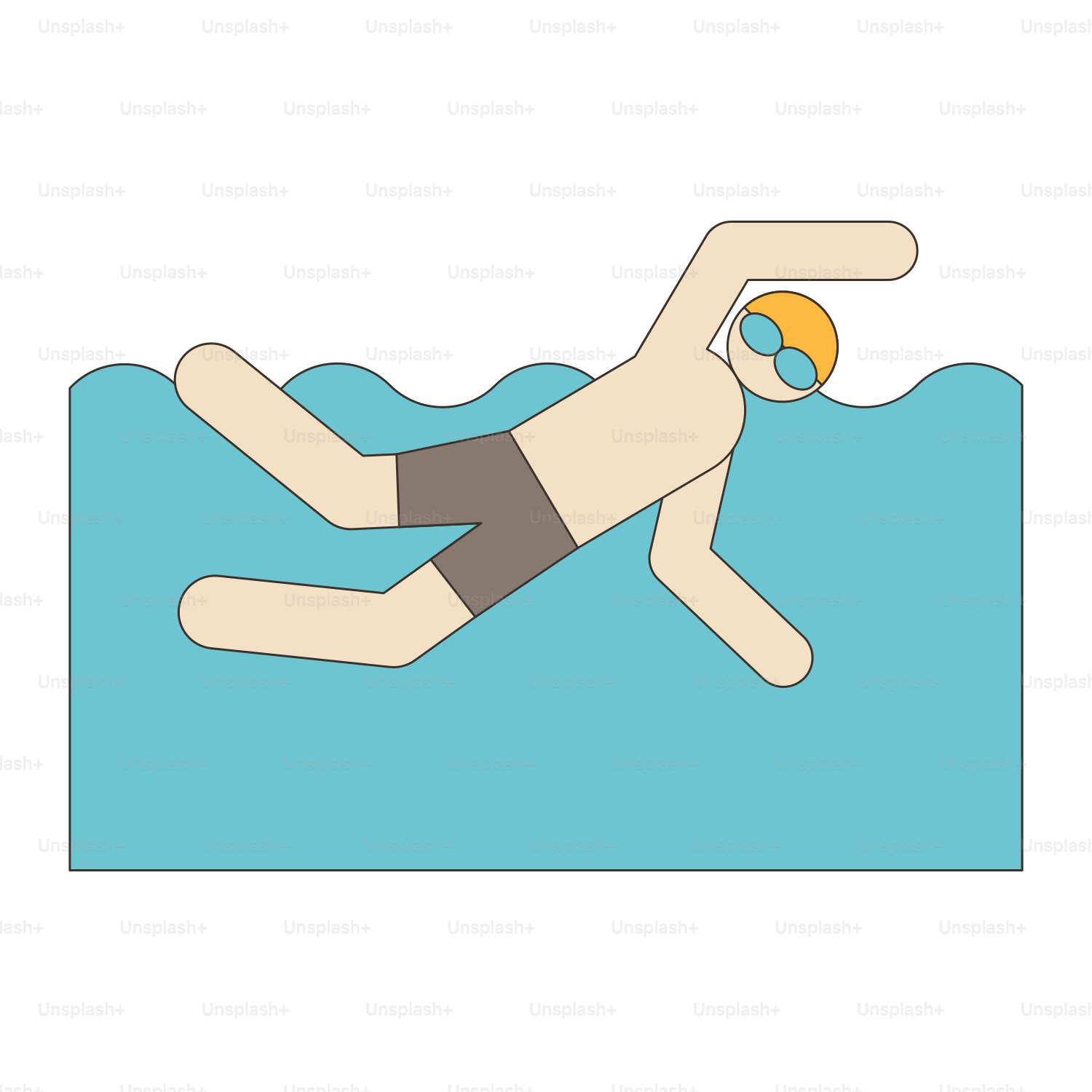 A man swimming in the water with a ball in his hand