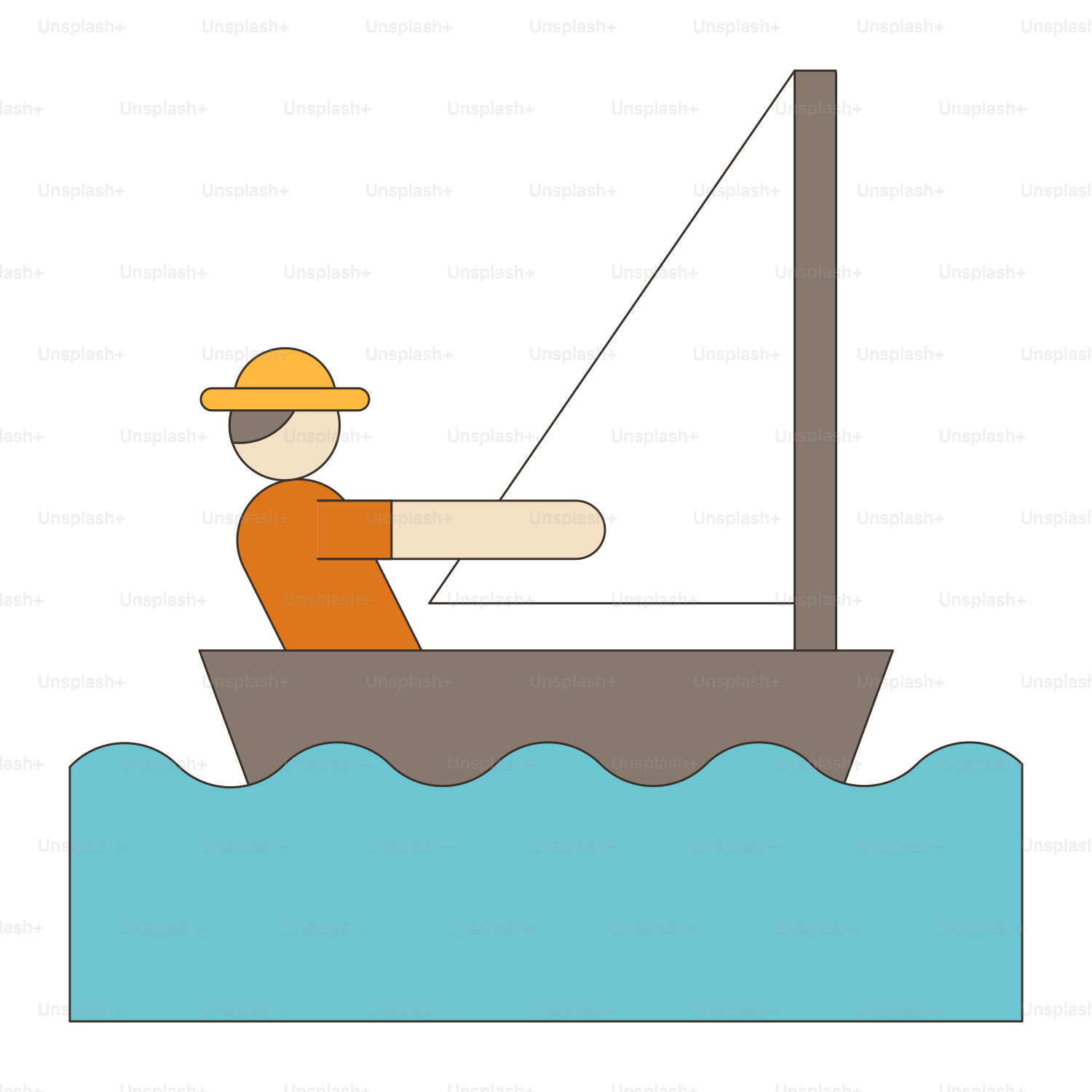 Ein Mann auf einem Boot im Wasser