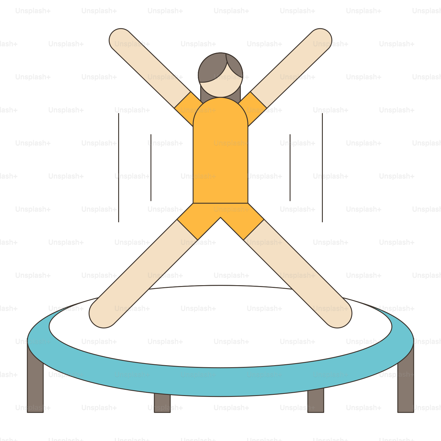 Un homme se tient sur un trampoline