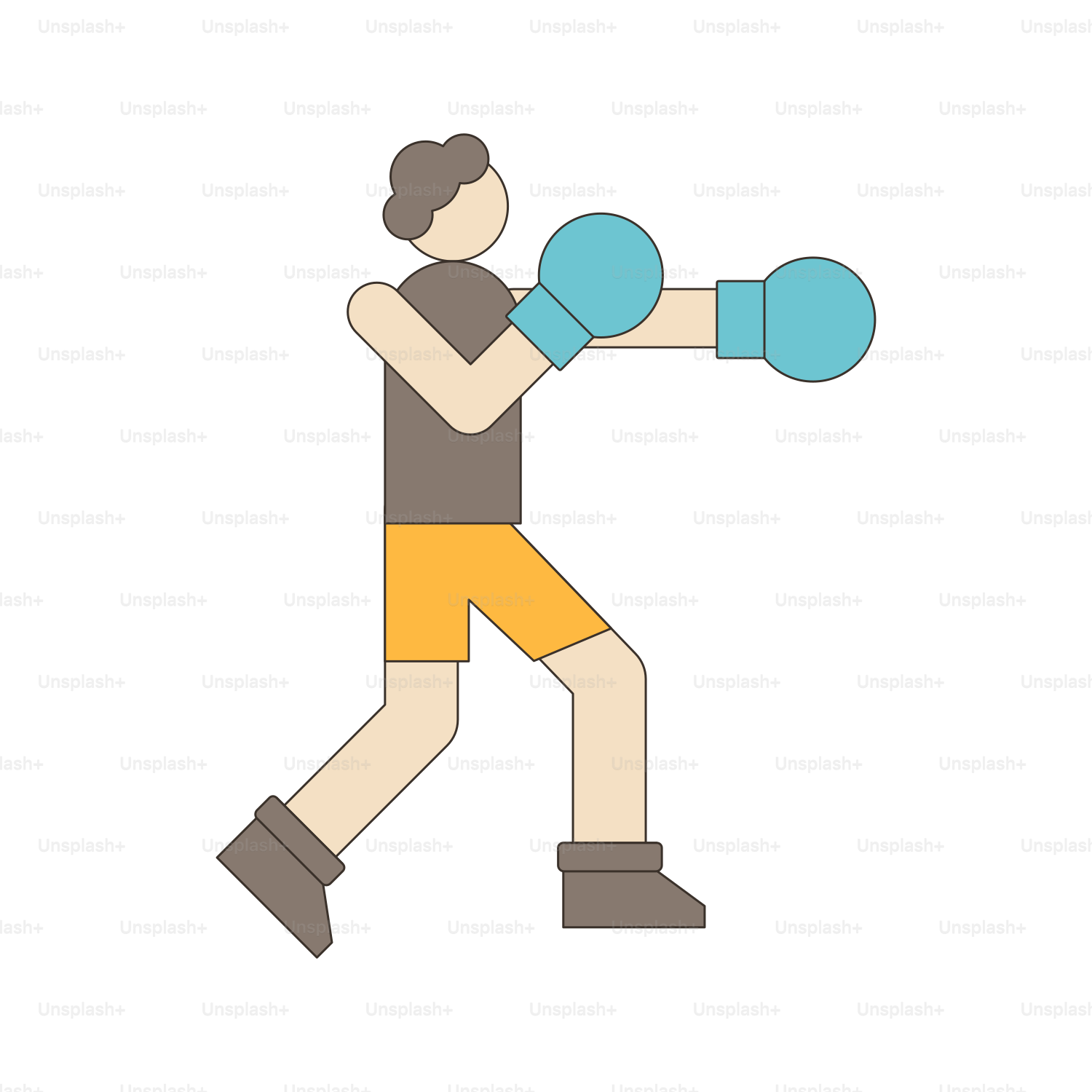 A man with boxing gloves on his head
