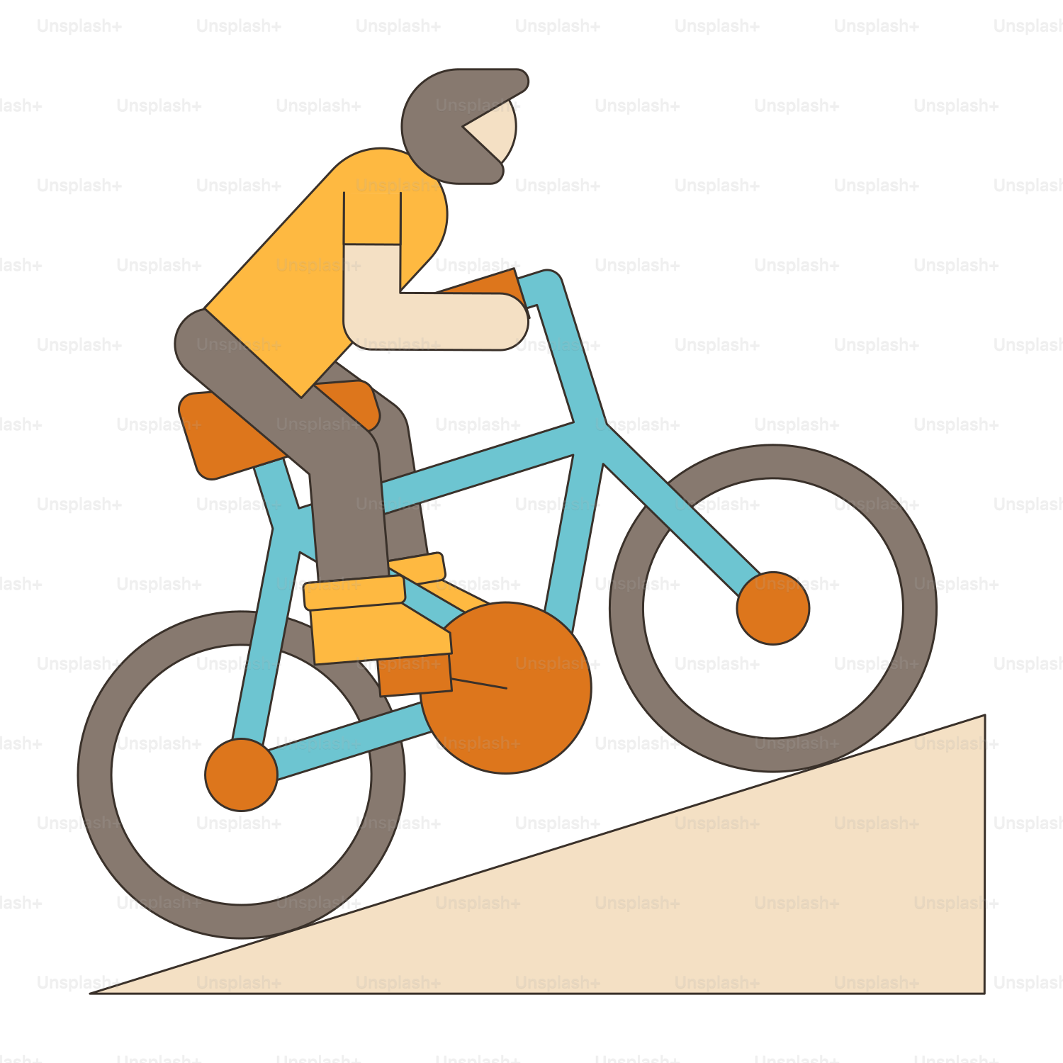 A person riding a bike on a ramp