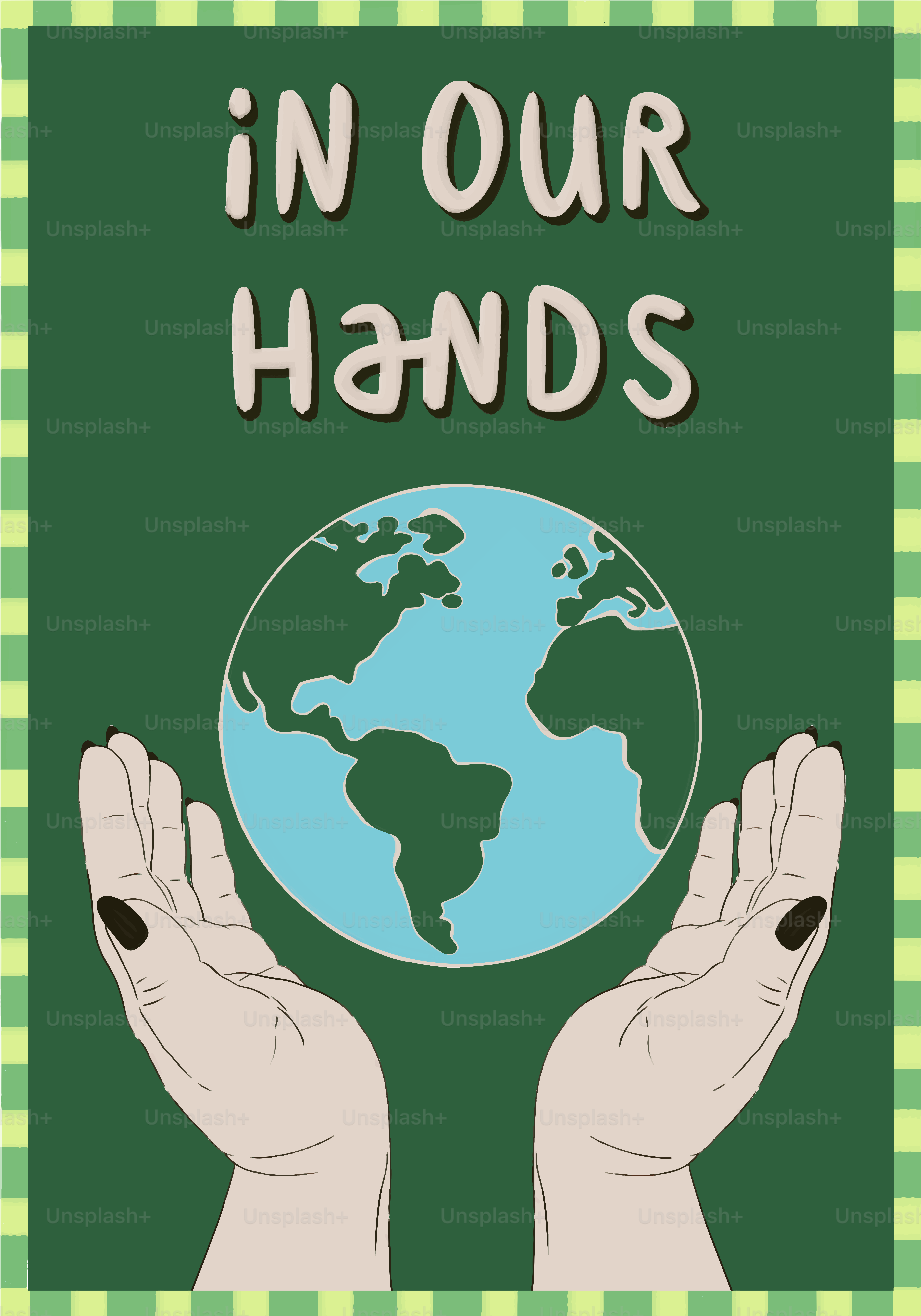 Two hands holding a globe with the words in our hands vector – Mother ...