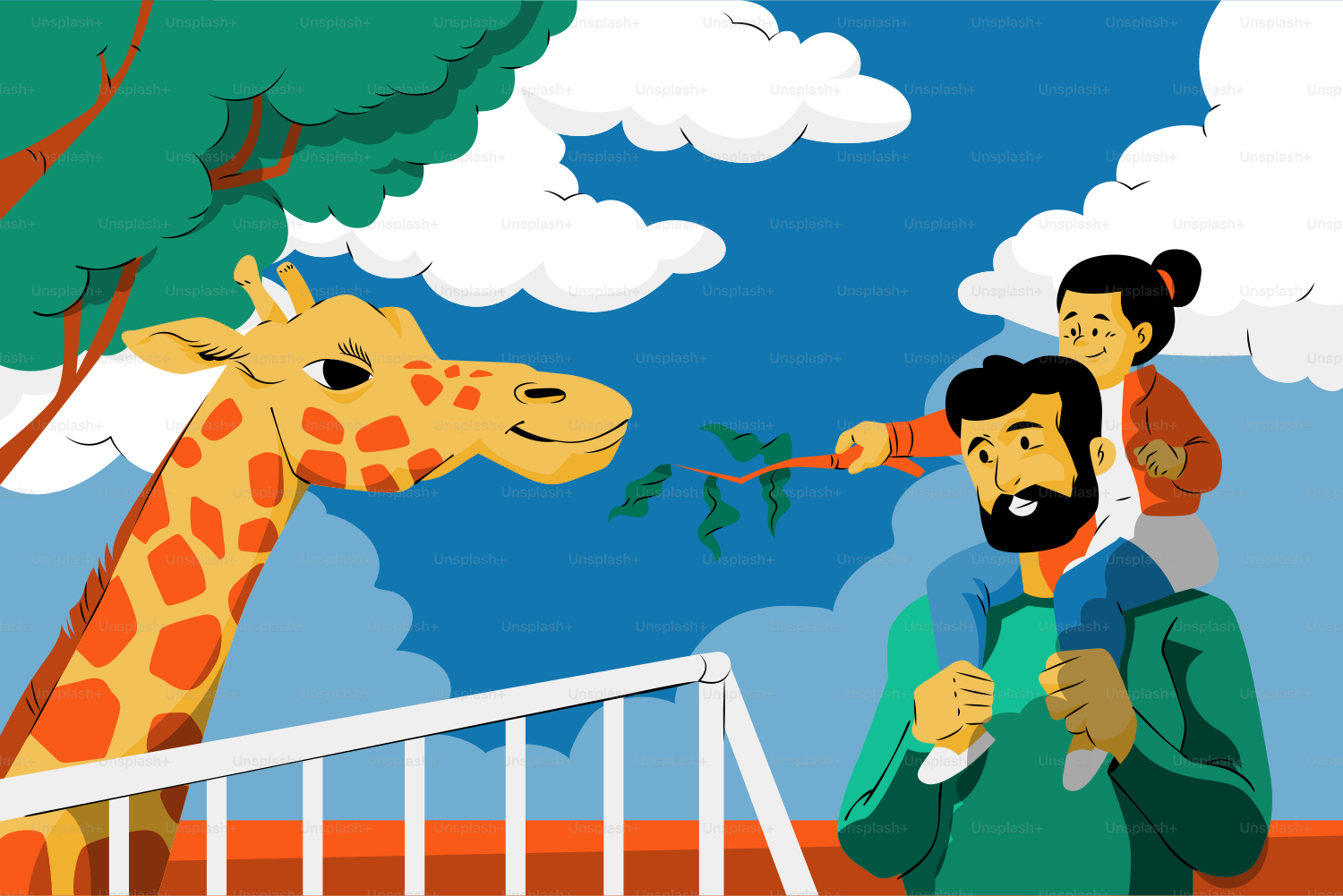 A group of people standing around a giraffe