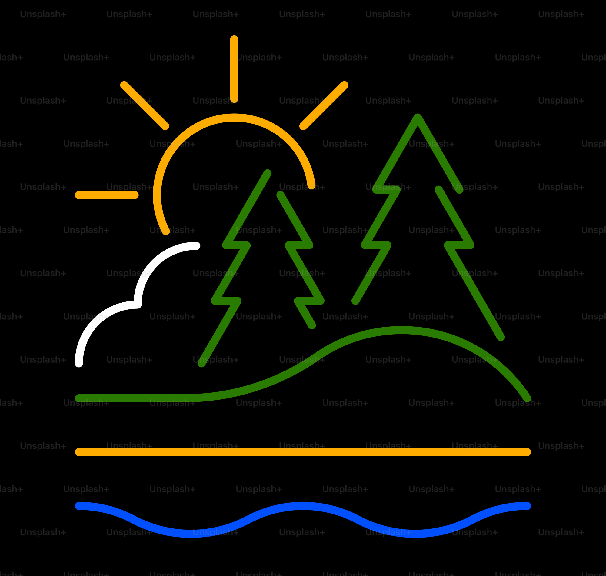 A black background with a green, yellow, and blue logo