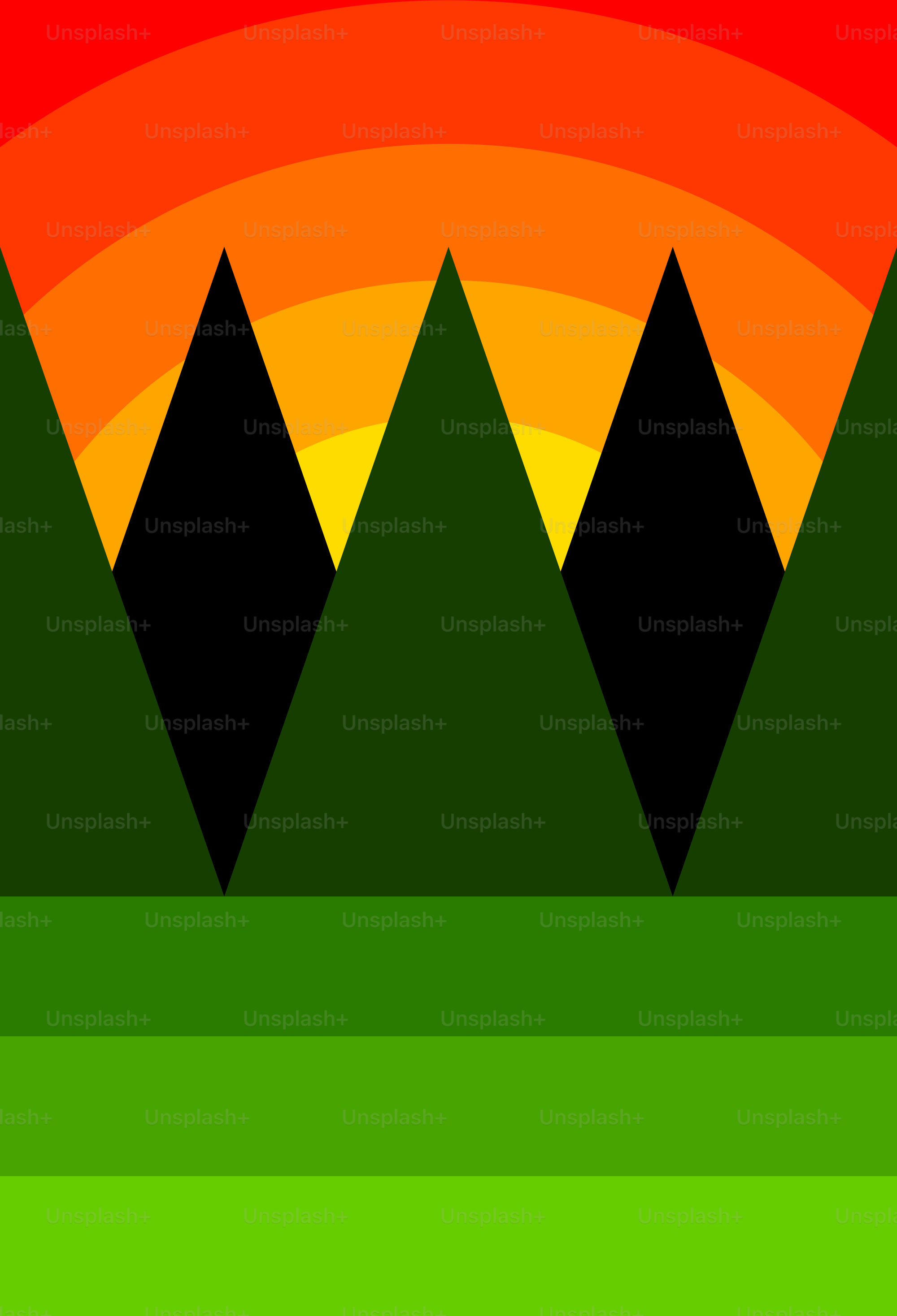 Une image d’un paysage avec des arbres et un coucher de soleil en arrière-plan