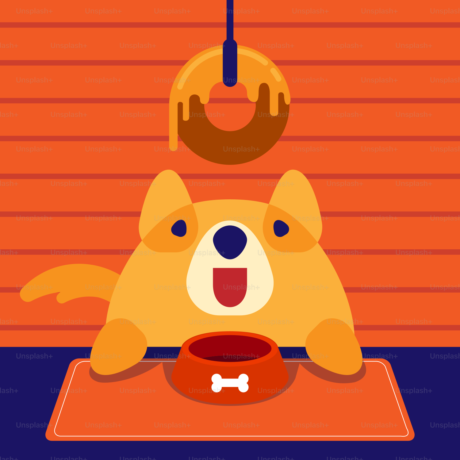A dog is eating out of a bowl