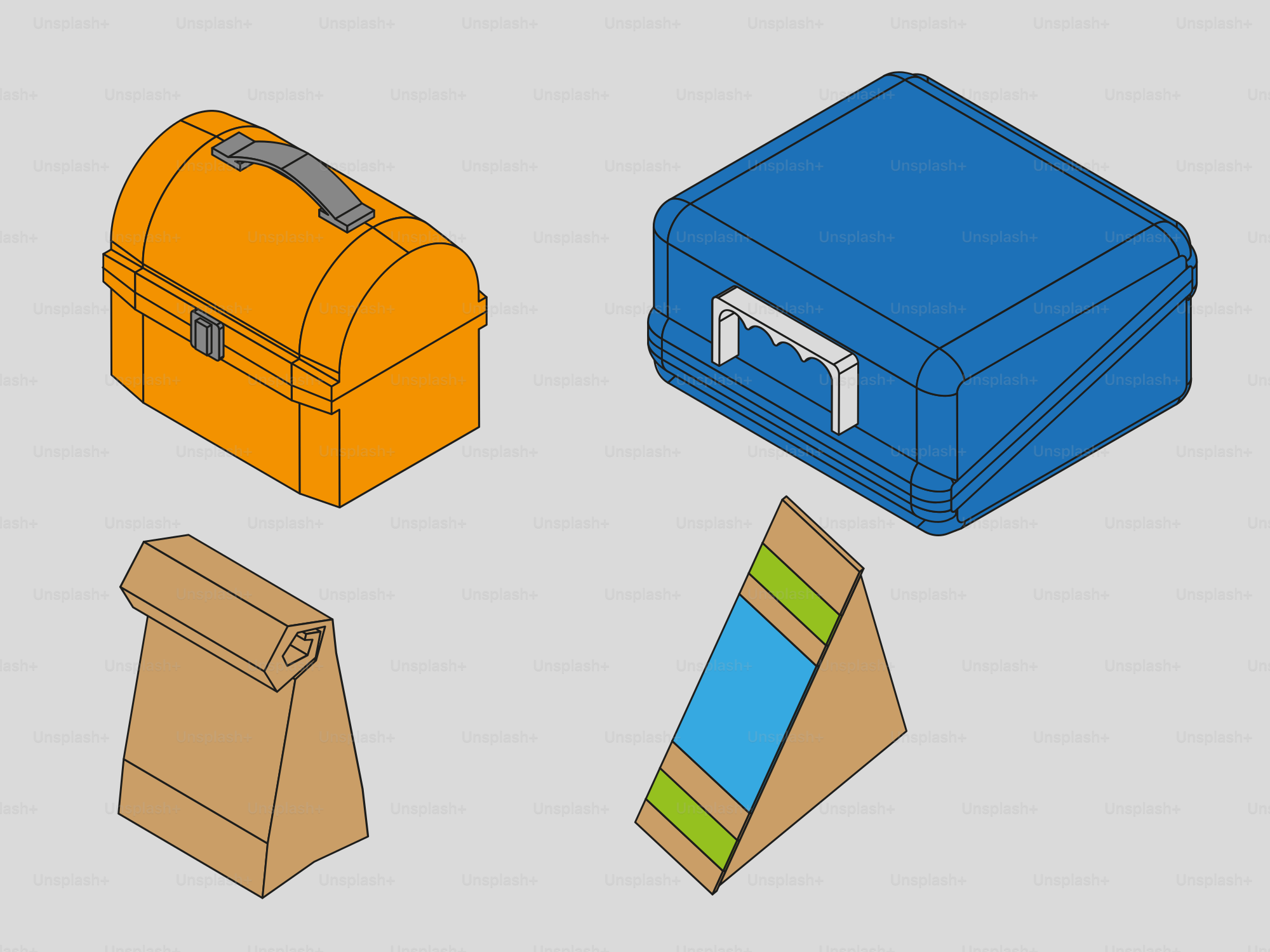 A set of four different types of bags