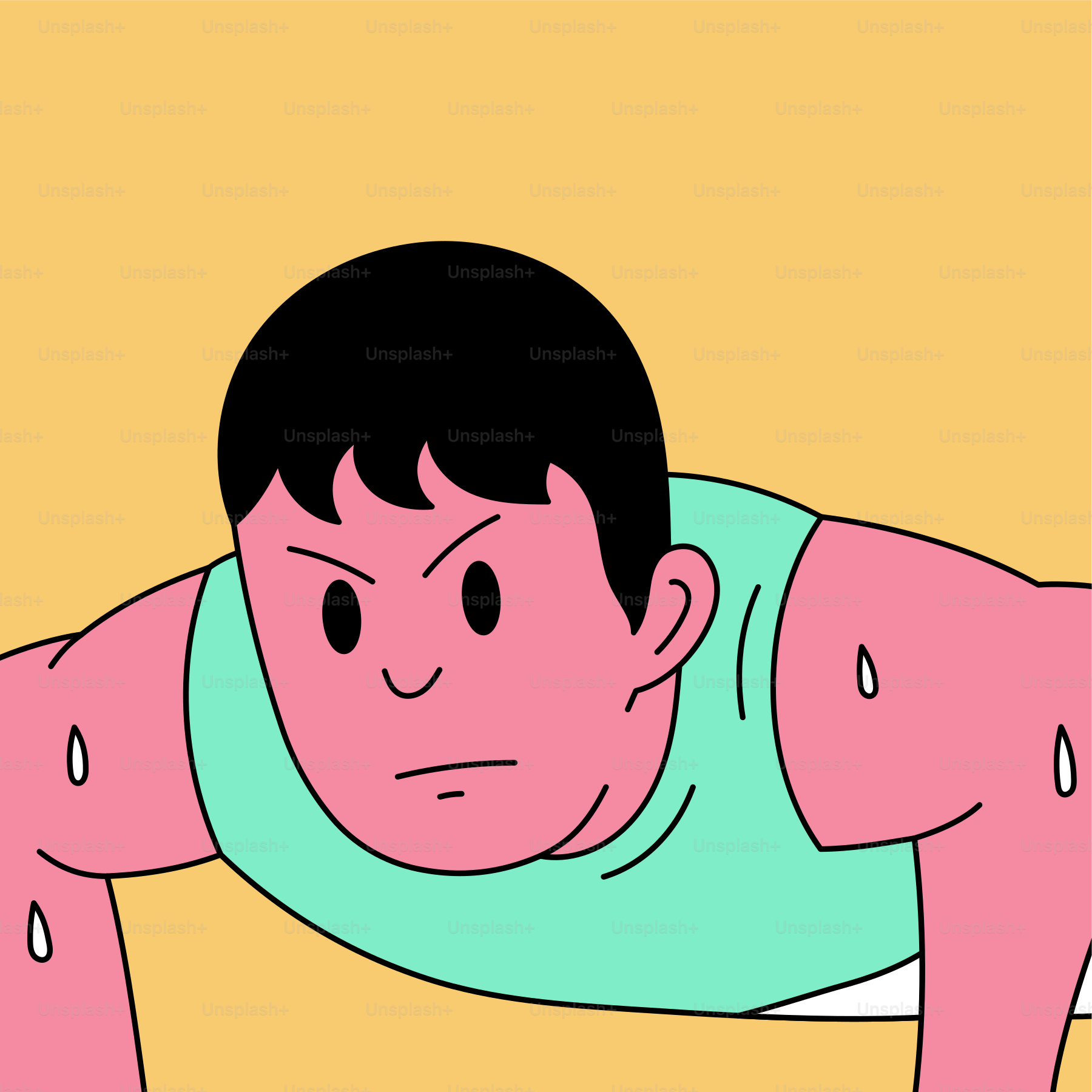 A man is doing push ups on his stomach