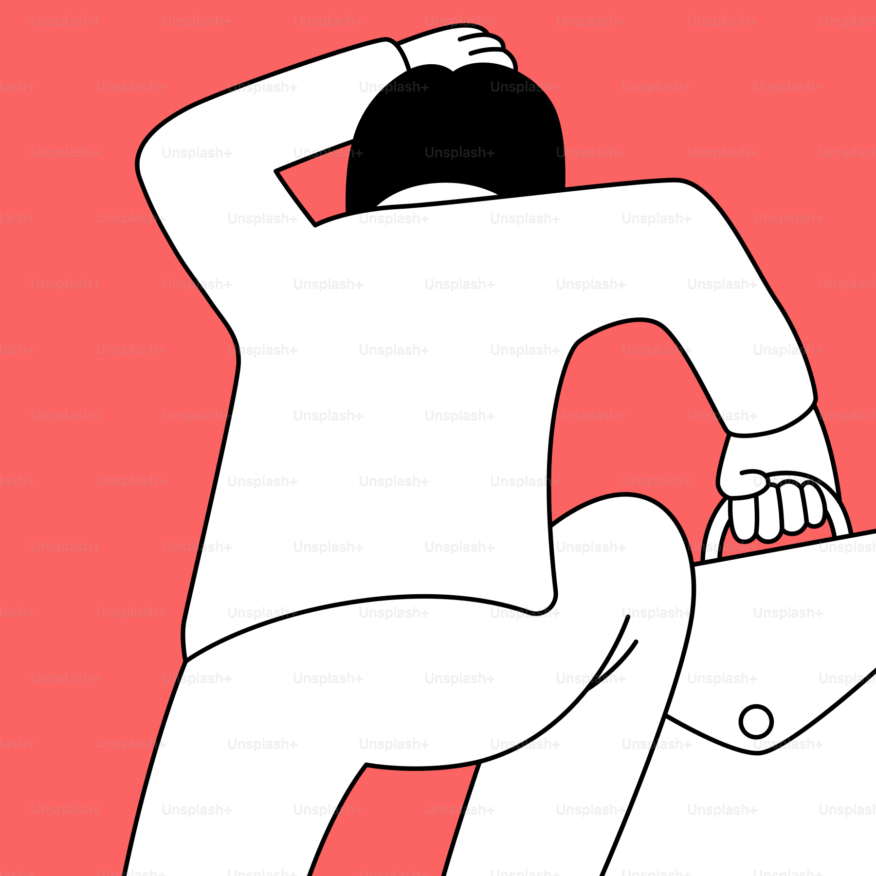 A person sitting on the ground with a suitcase