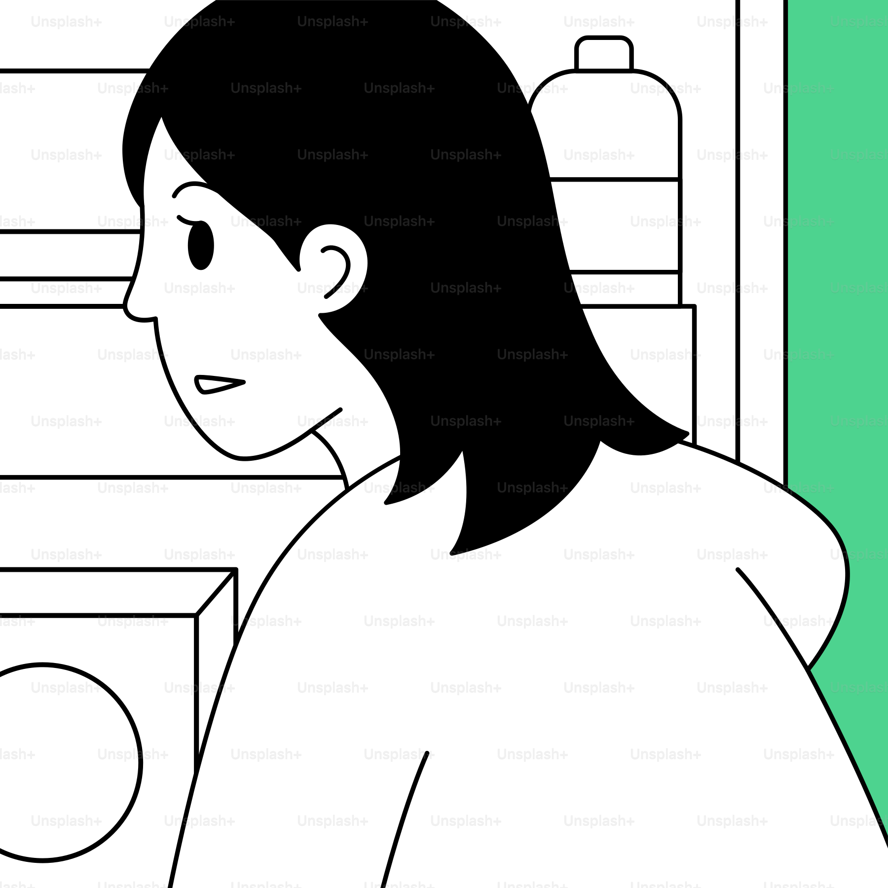 Uma mulher olhando para um micro-ondas na cozinha