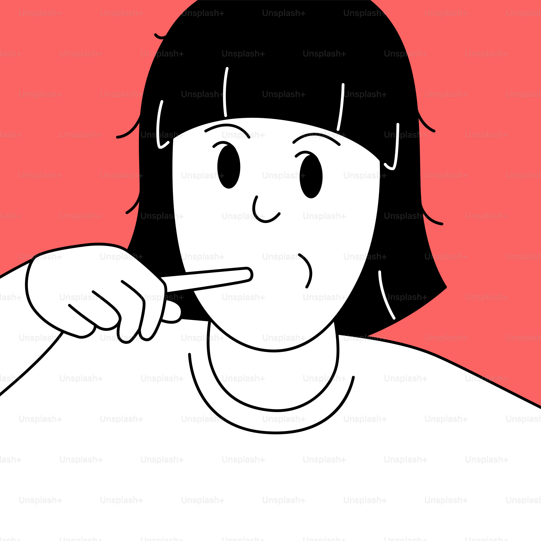 A woman brushing her teeth with a toothbrush