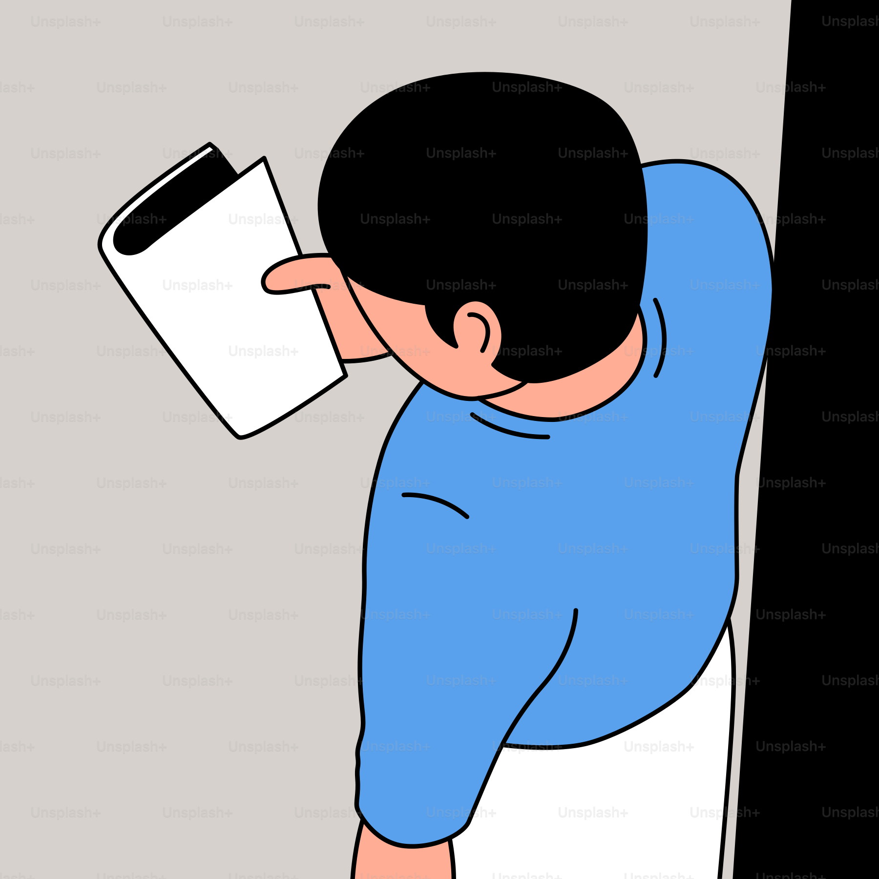 A man drinking from a mug while leaning against a wall