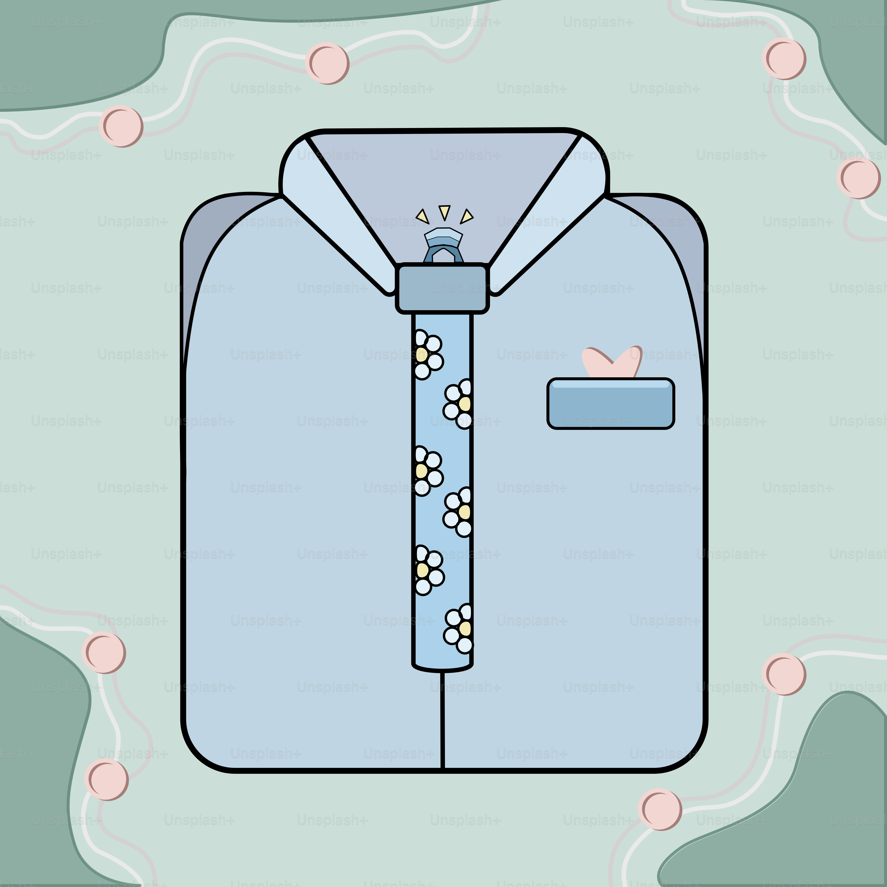 A blue shirt with a blue tie on it