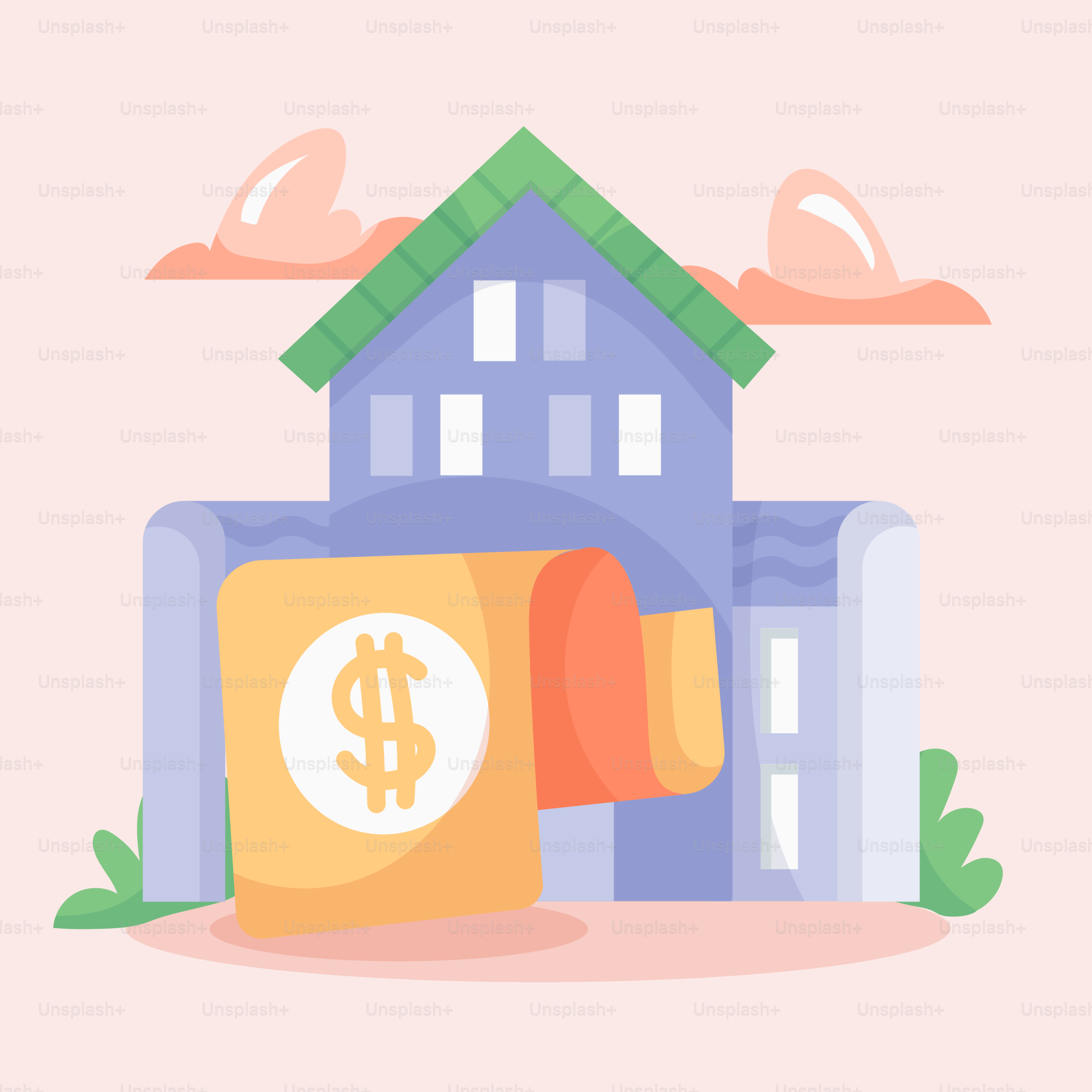 A house with a dollar sign in front of it