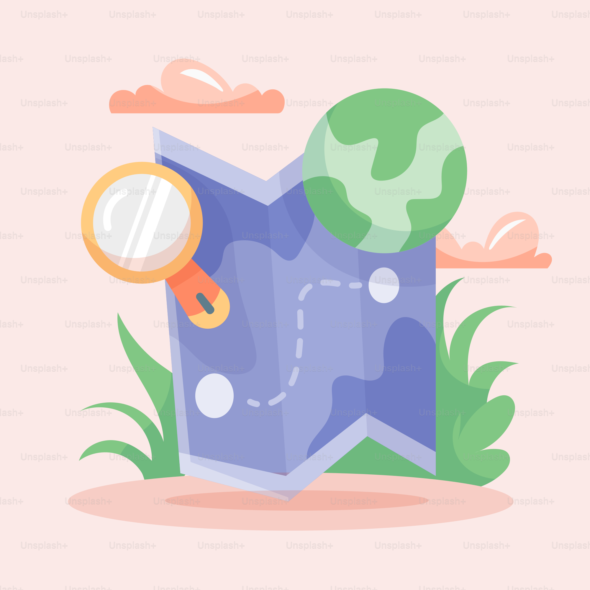 Um livro com uma lupa em cima