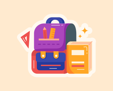 Una foto de una mochila y un libro