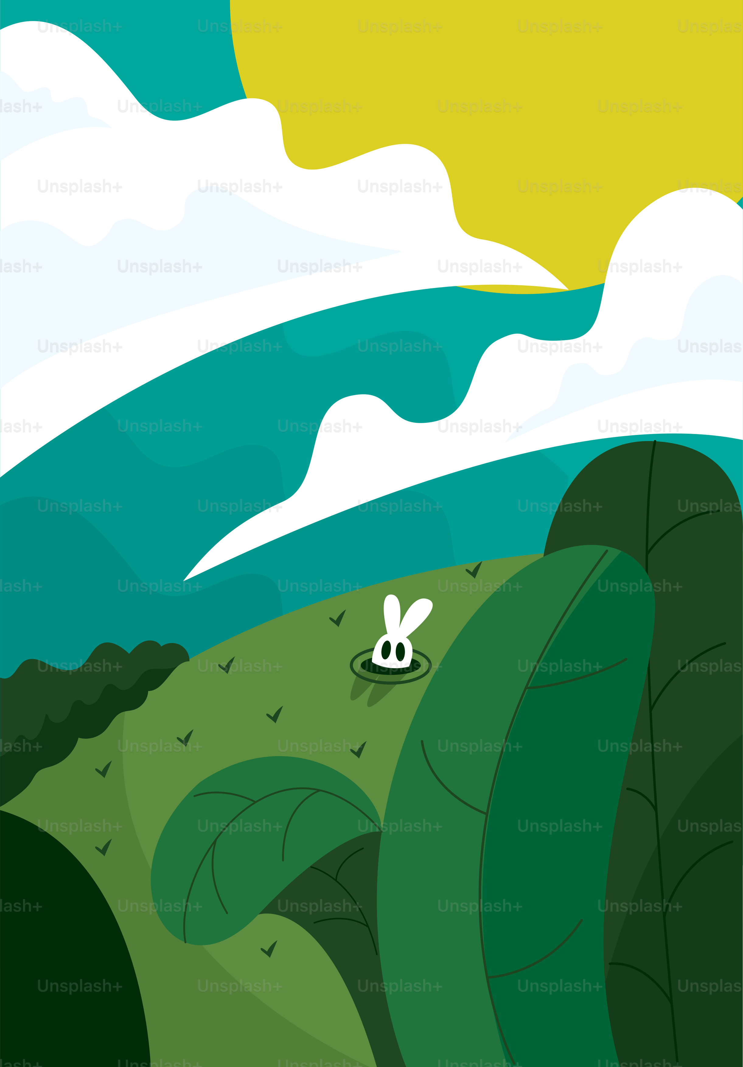 A cartoon picture of a golf course