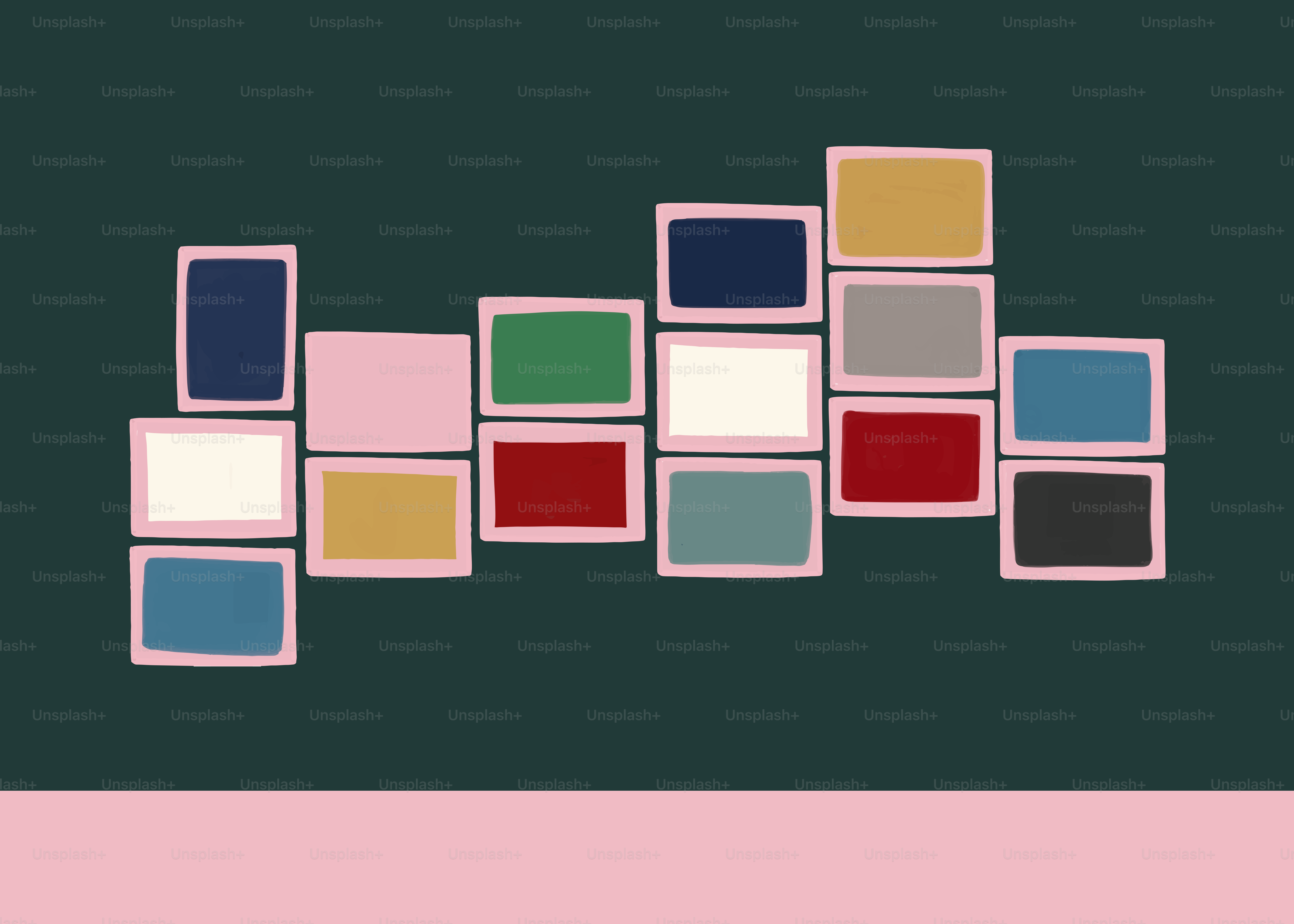 A picture of a group of squares on a green background