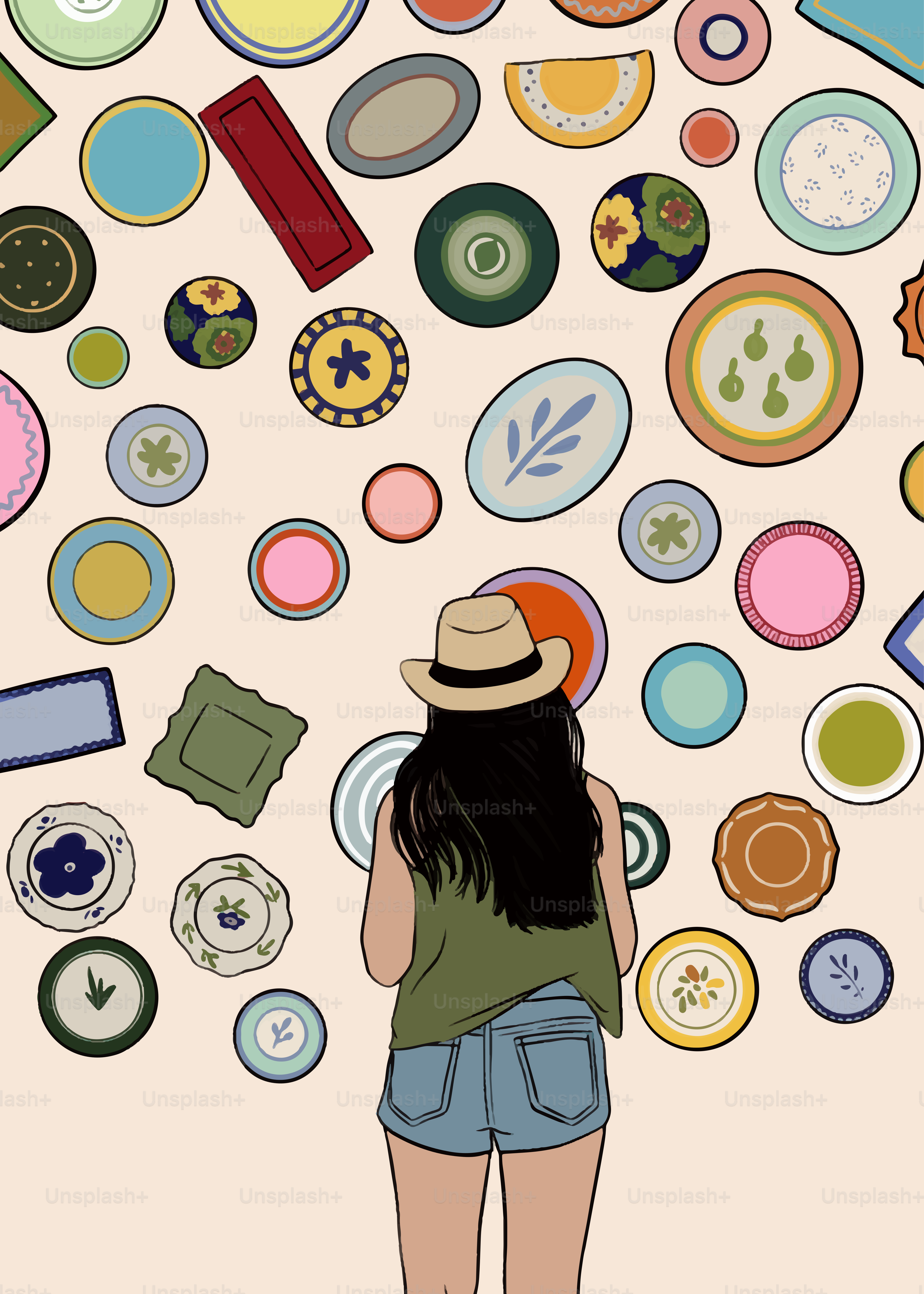 A woman standing in front of a bunch of buttons