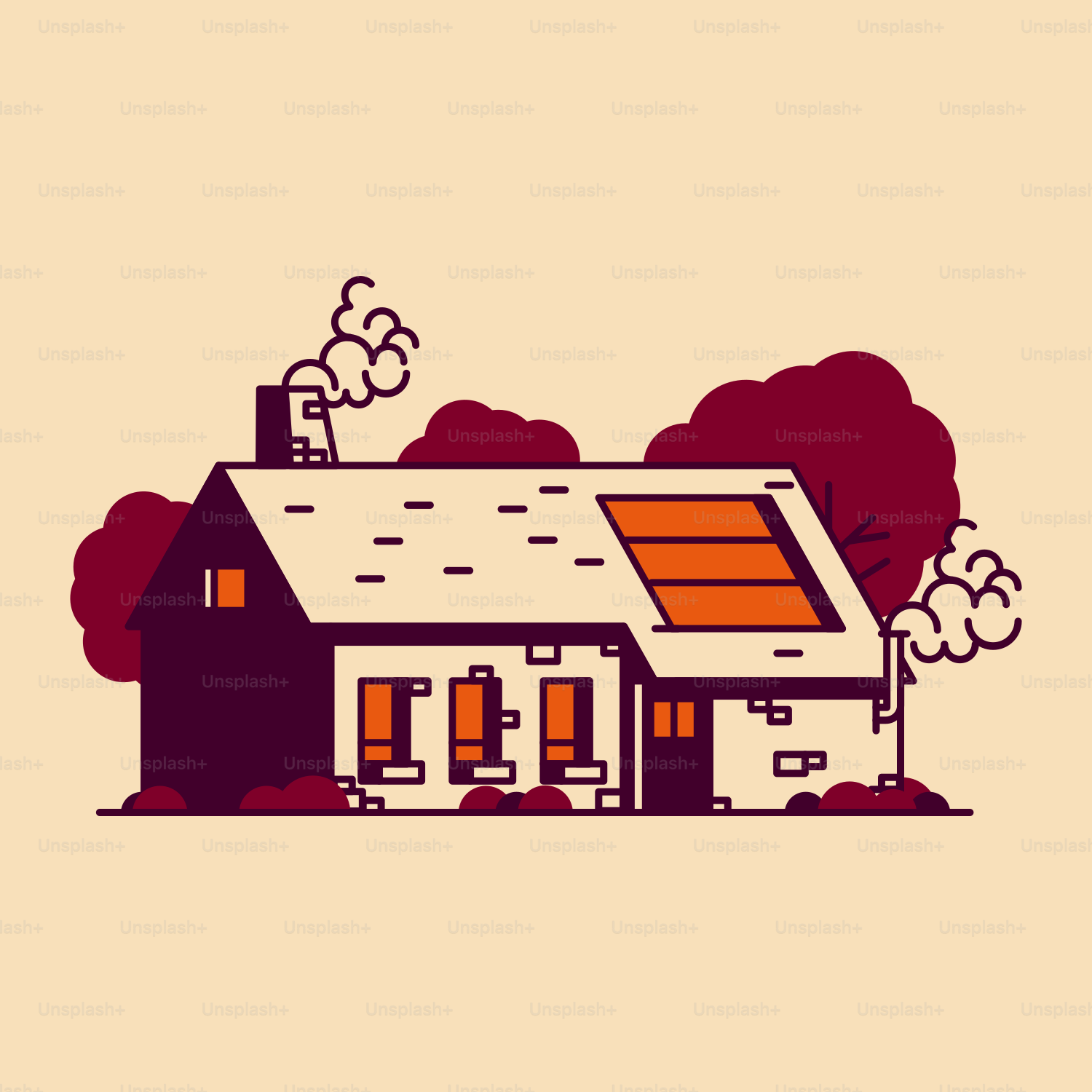 Ein Haus mit einem Solarpanel auf dem Dach