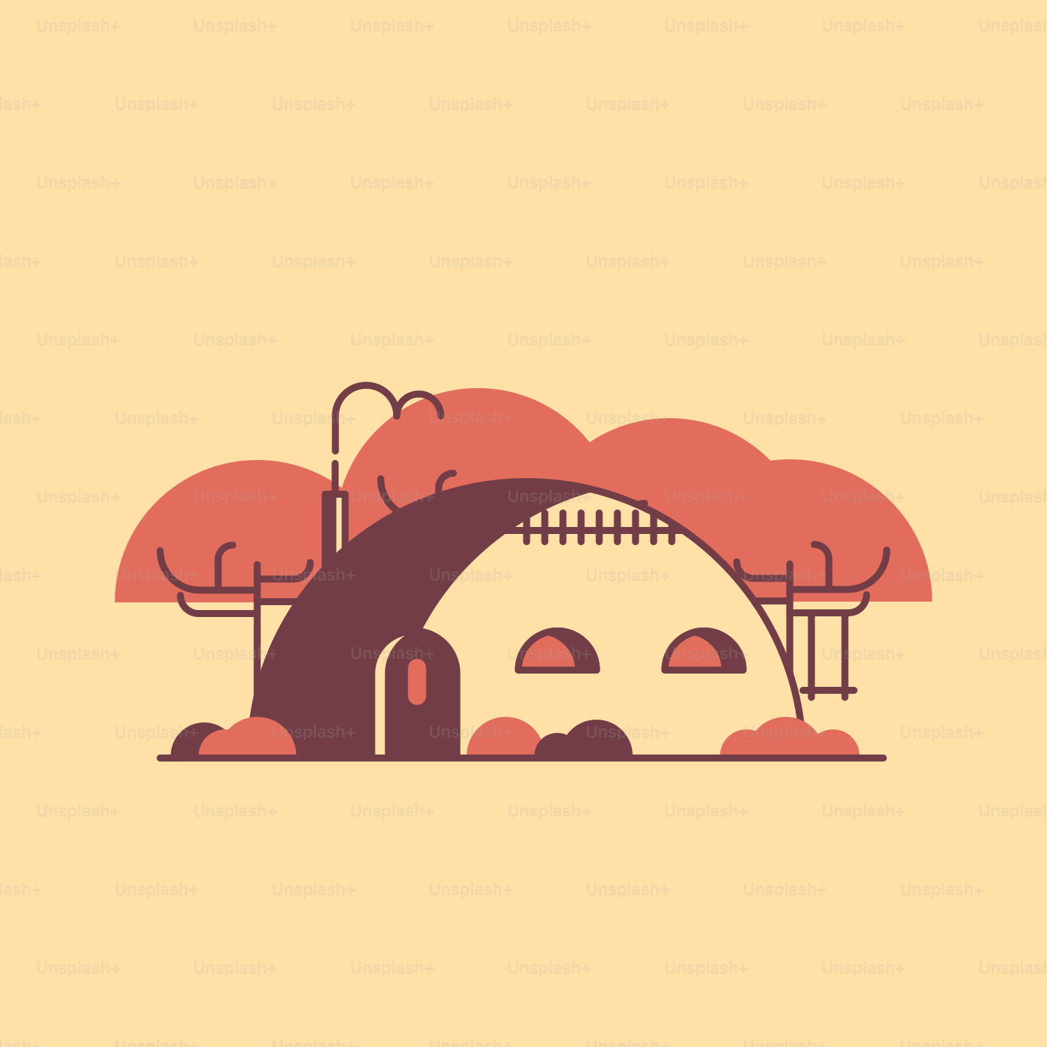 A picture of a building with a bridge over it