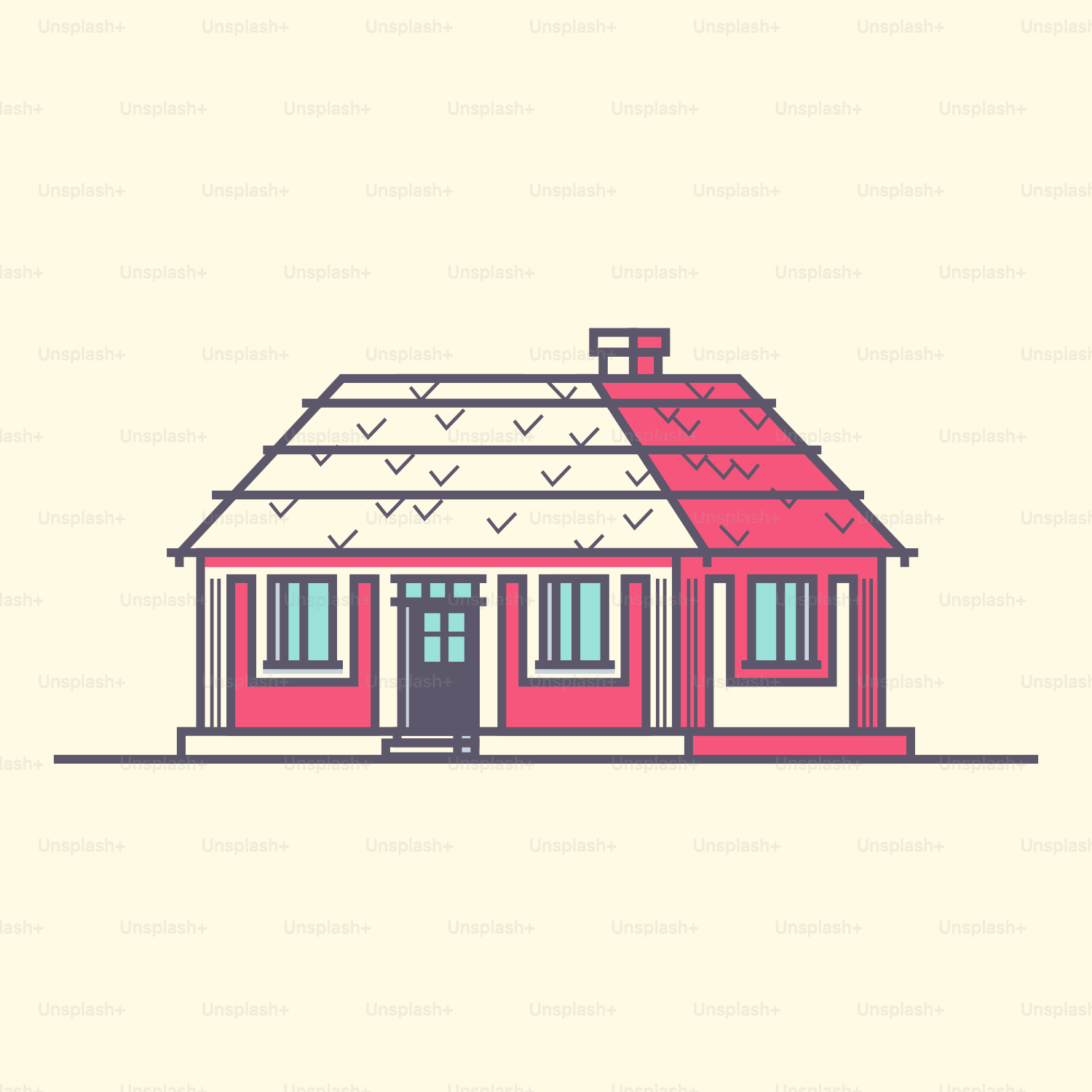 A small red house with a red roof
