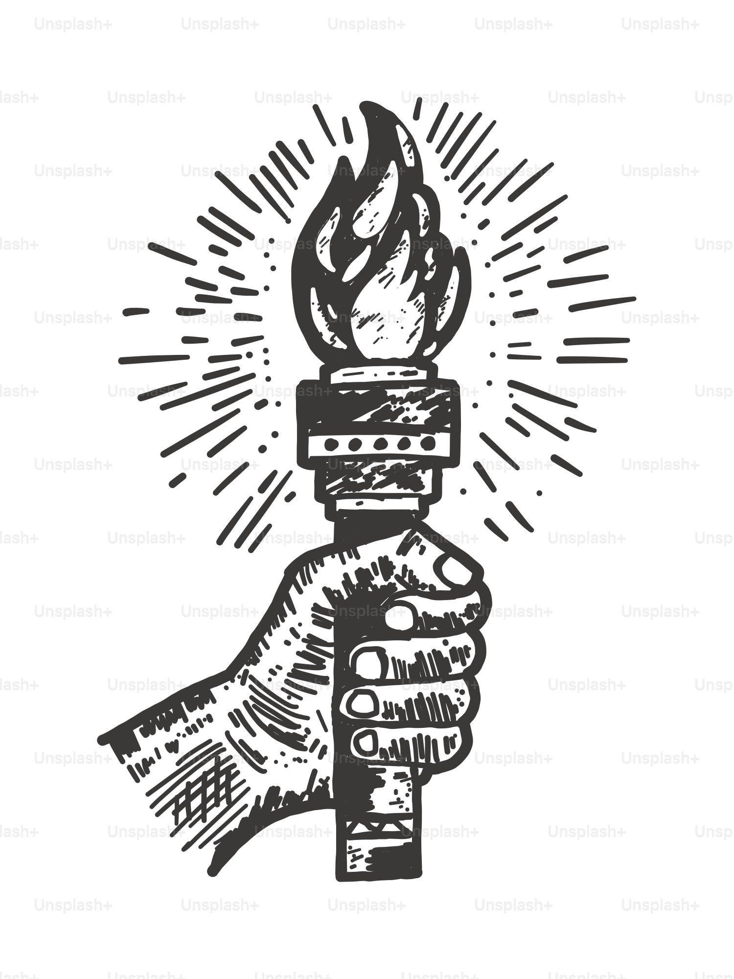 Eine Hand, die ein Feuerzeug hält, aus dem eine Flamme herauskommt