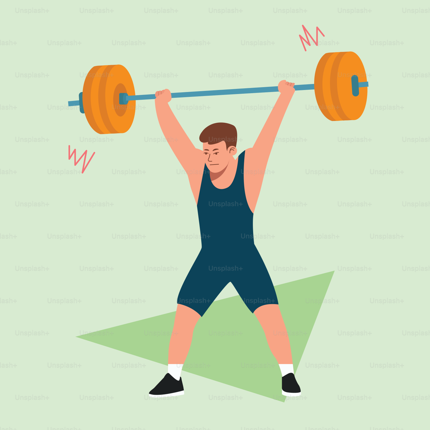 Ein Mann, der mit einer Langhantel in die Hocke geht