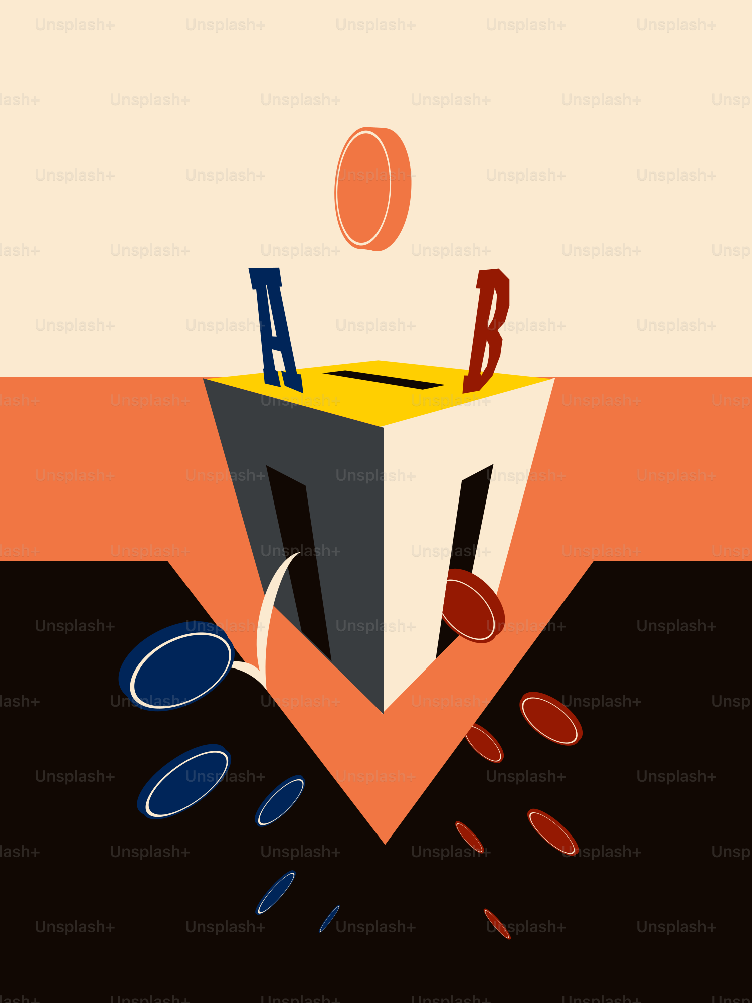 A picture of a box with letters coming out of it