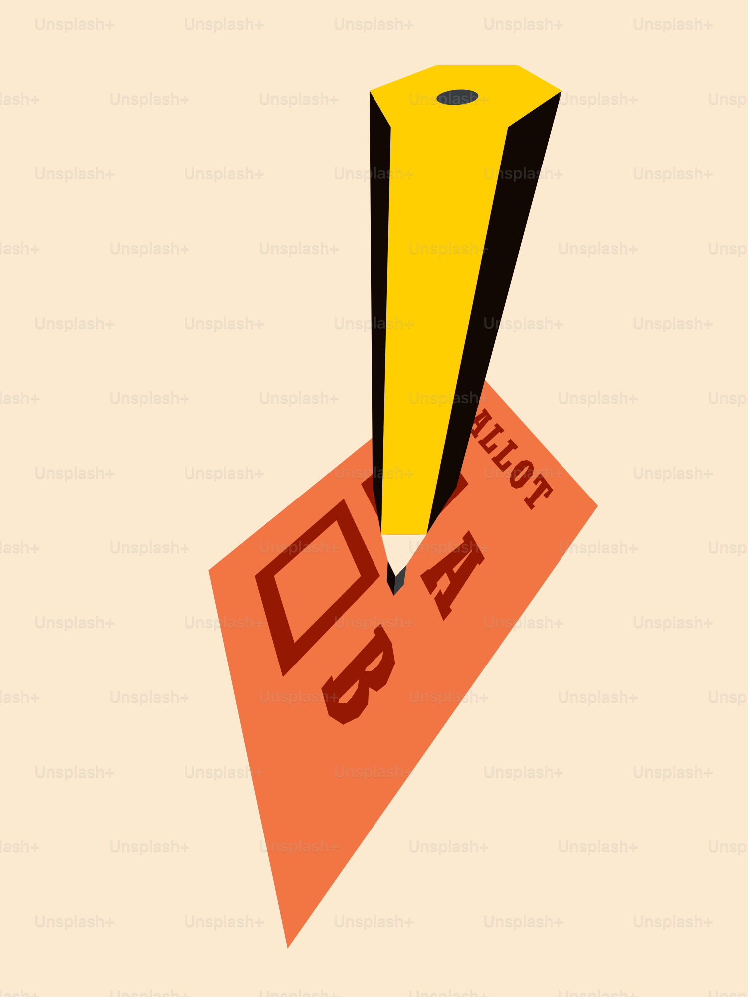 Ein Poster mit Bleistift und einem Blatt Papier