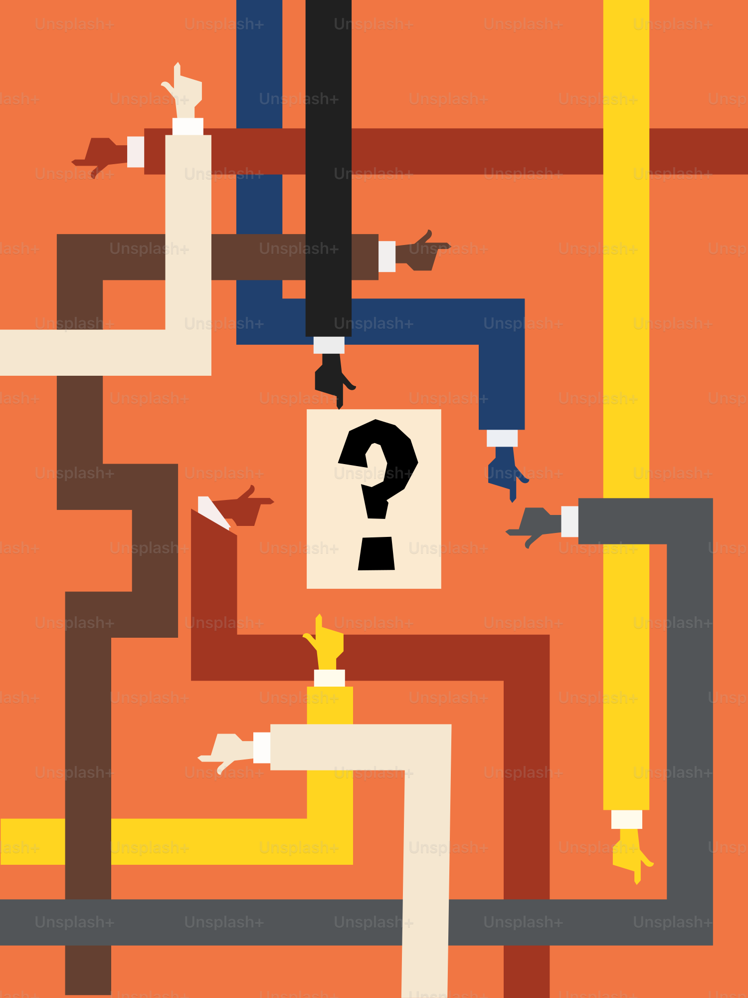 Un cartel con un signo de interrogación