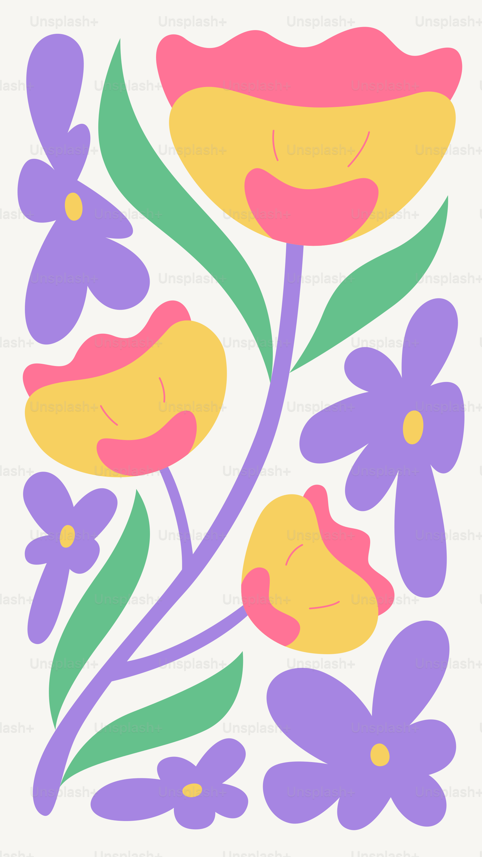 A picture of a flower with purple and yellow flowers