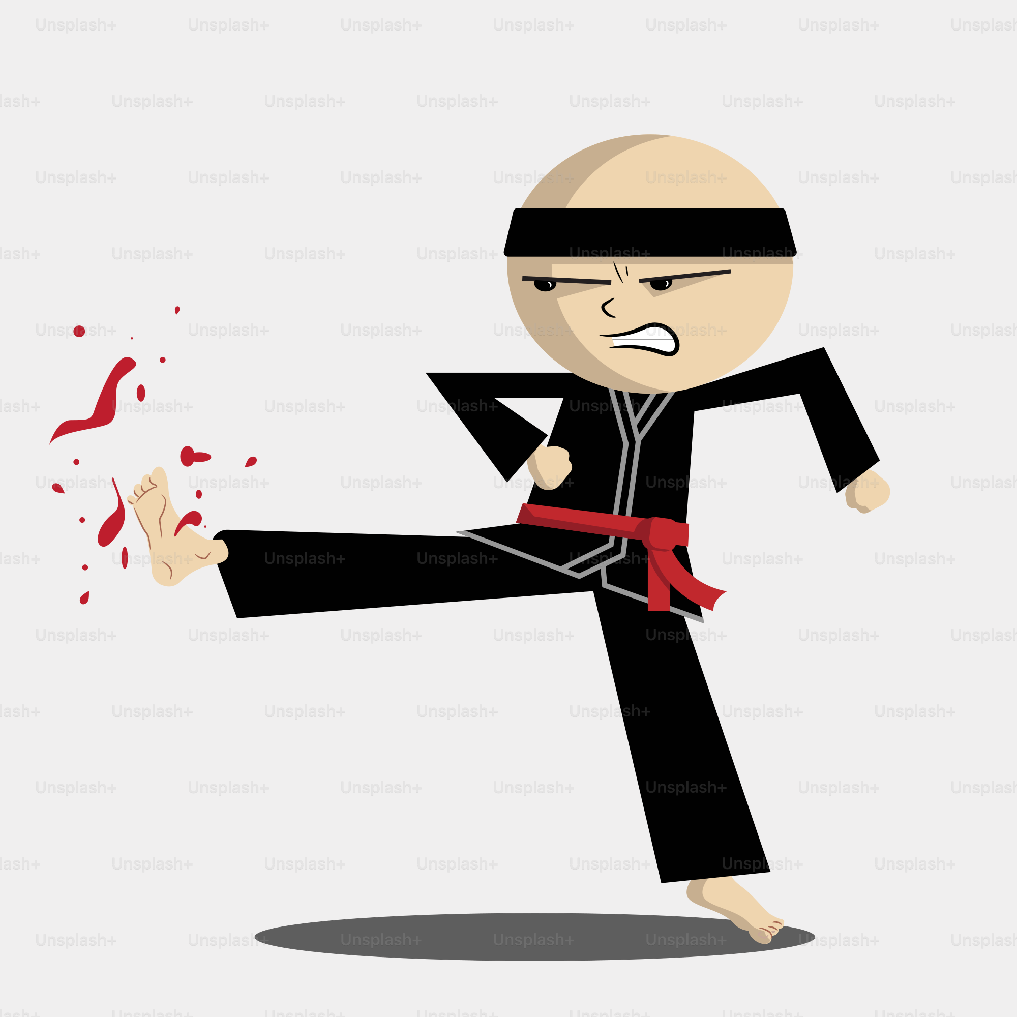 A cartoon character kicking another character with a kick