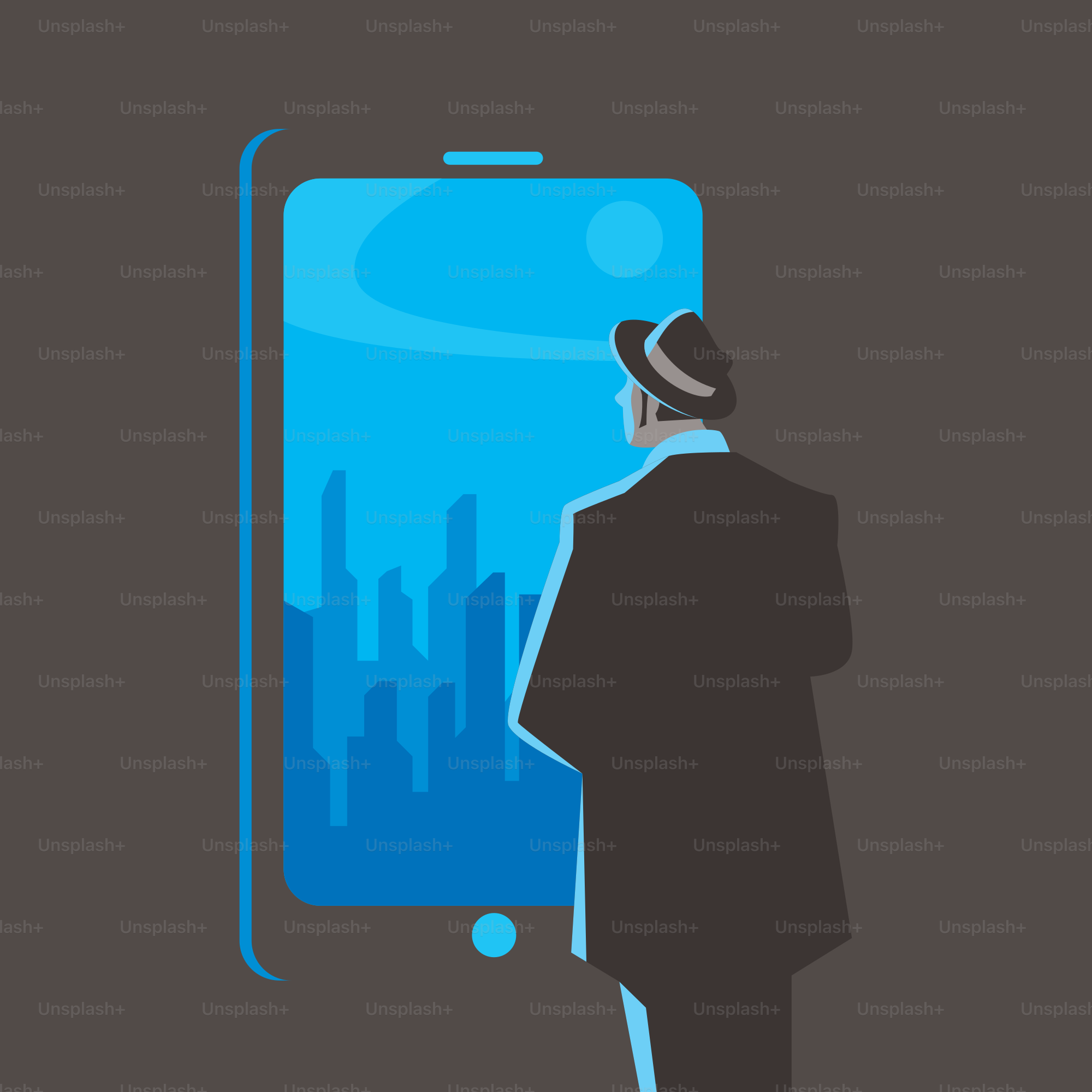 A man standing in front of a cell phone