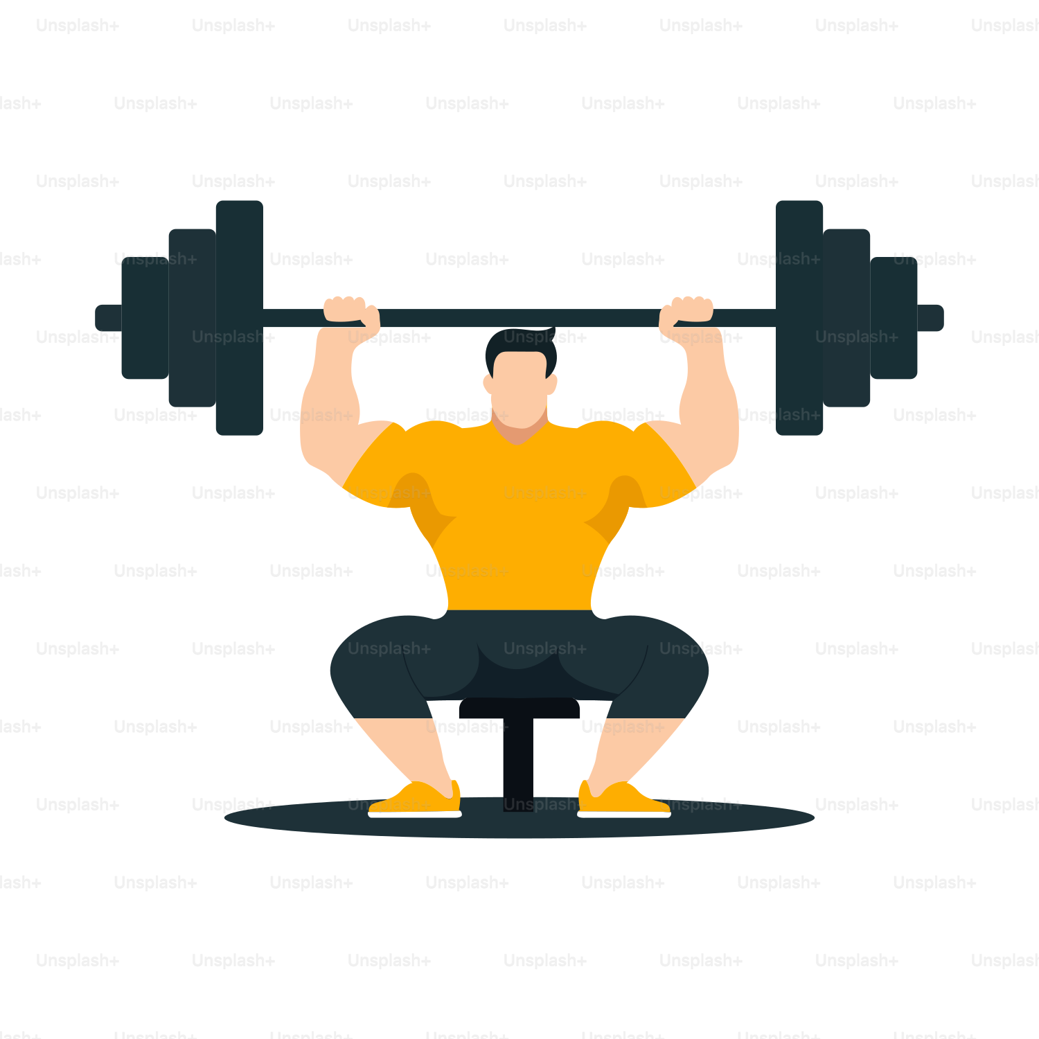 A man doing a squat with a barbell