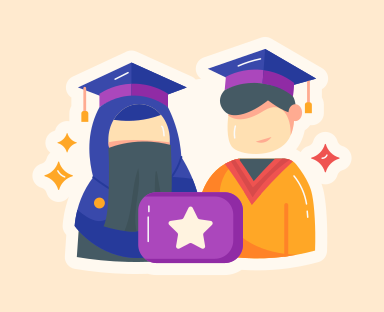 A couple of people in graduation caps and gowns