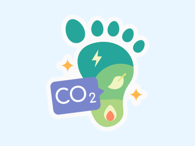 Un pie con la palabra co2 escrita