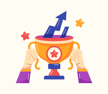 Dos manos sosteniendo un trofeo con una estrella en la parte superior