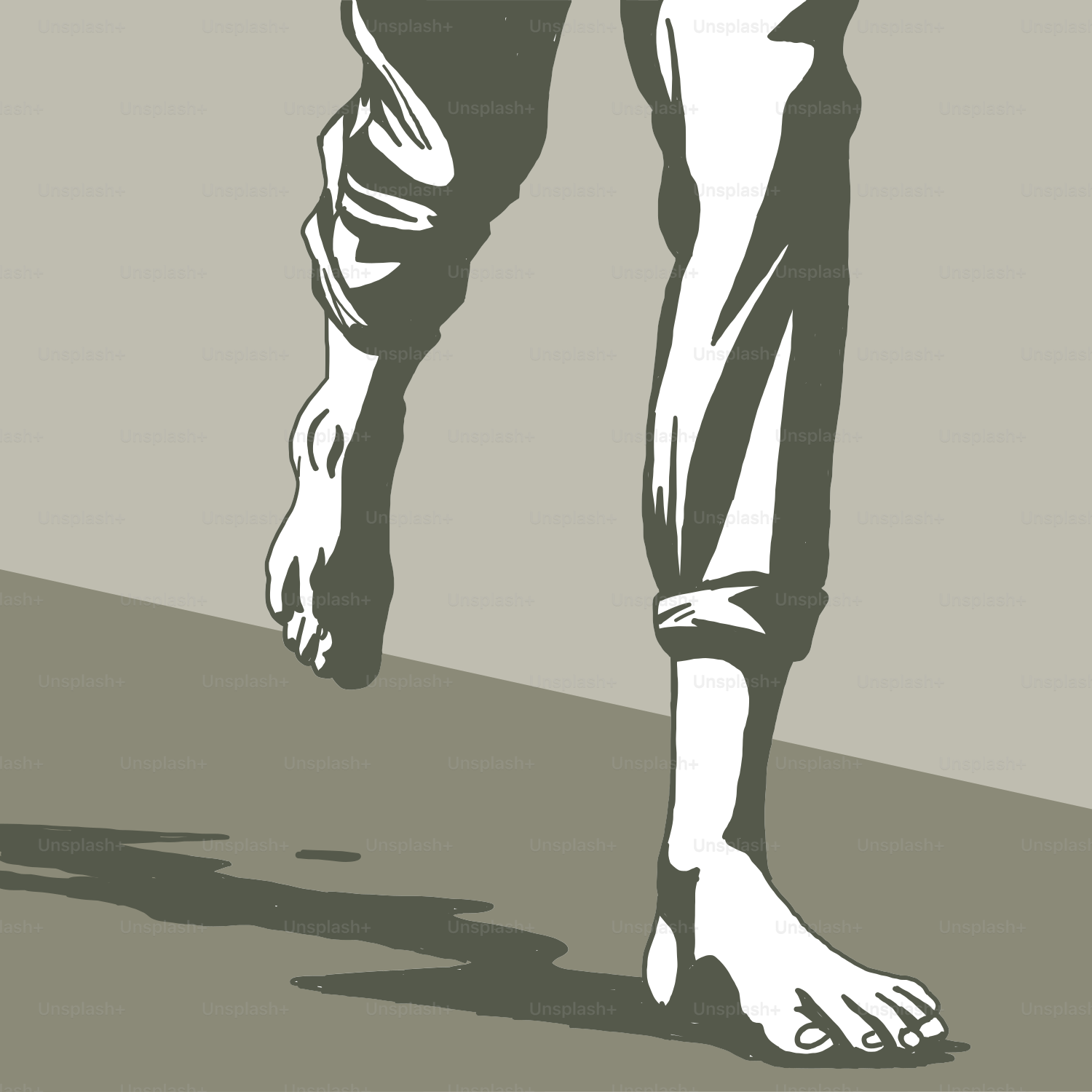 A drawing of a baseball player with his foot in the air
