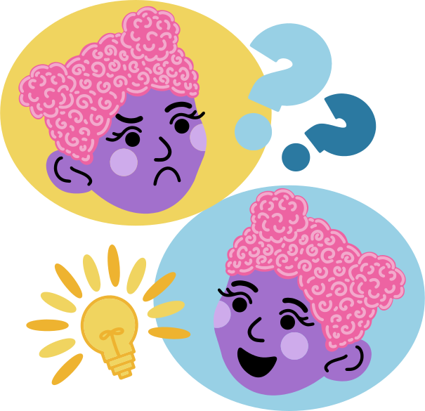 Una caricatura de una persona con un signo de interrogación