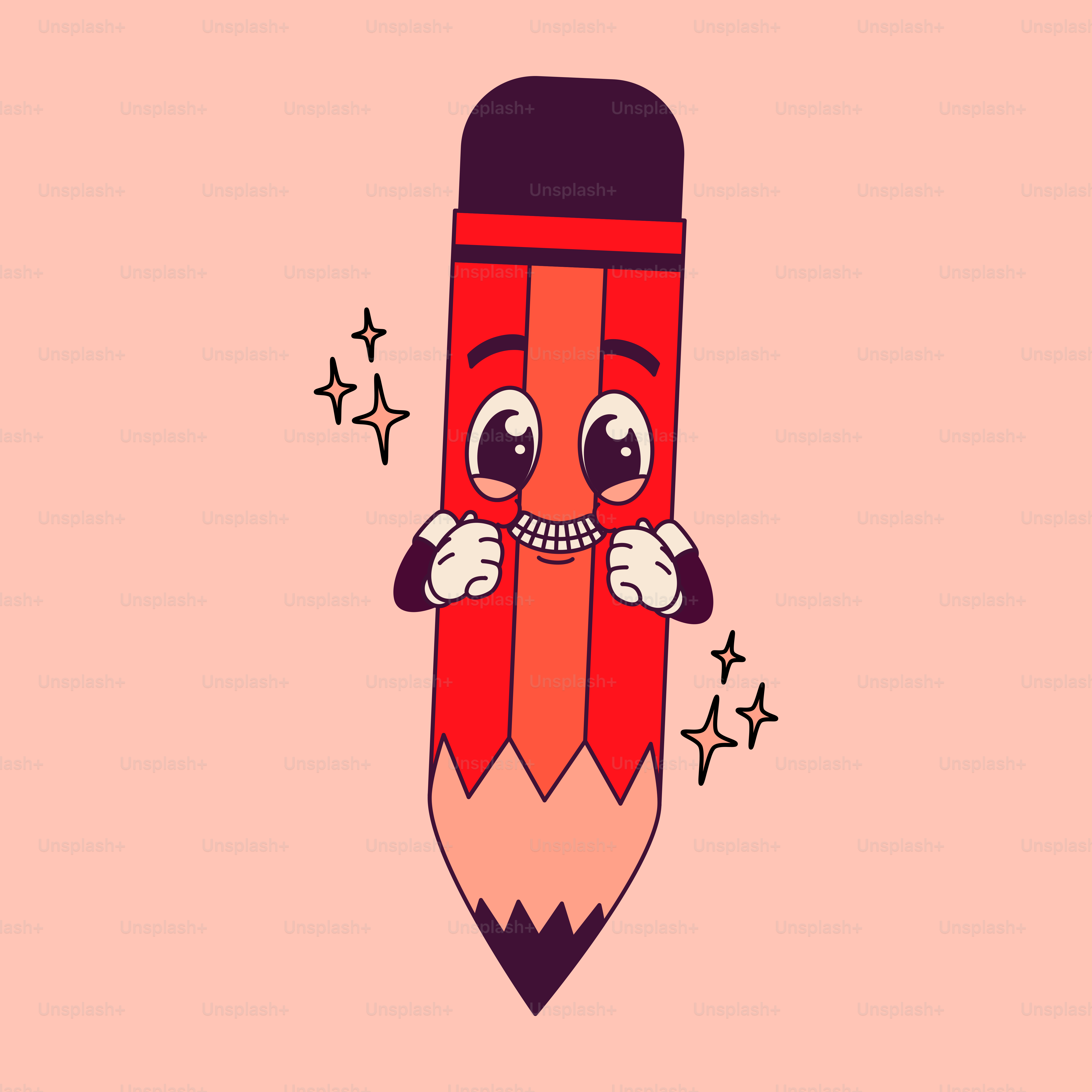 A red pencil with a smiley face on it
