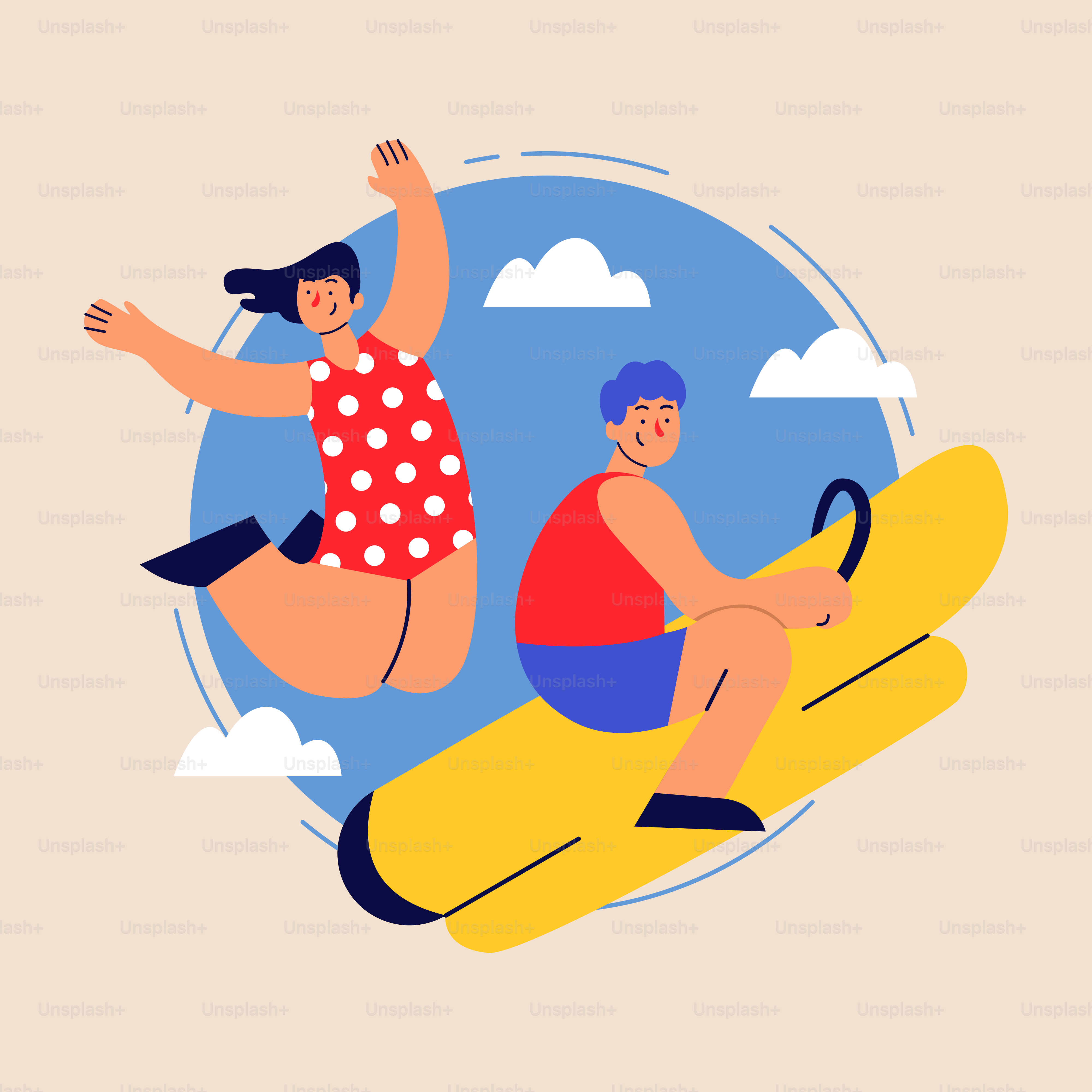 Un par de personas montadas en el lomo de un plátano