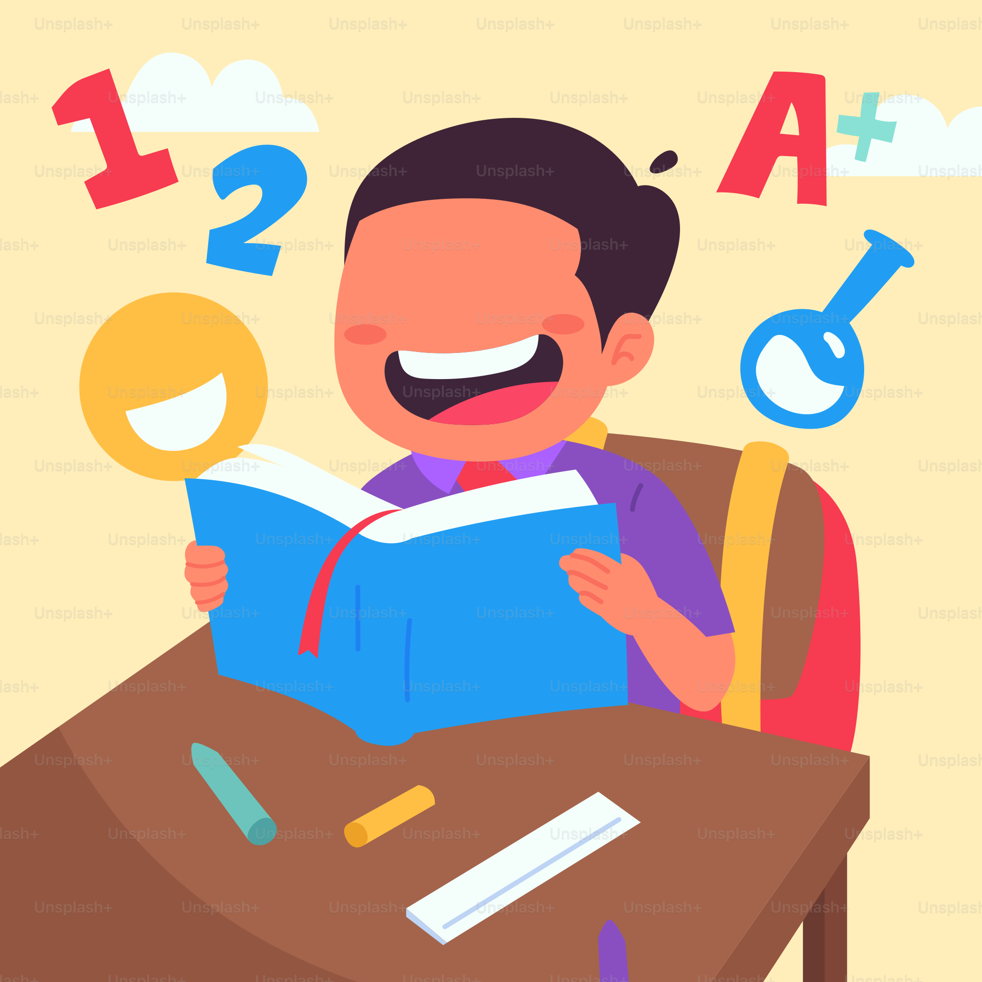 A man sitting at a desk reading a book