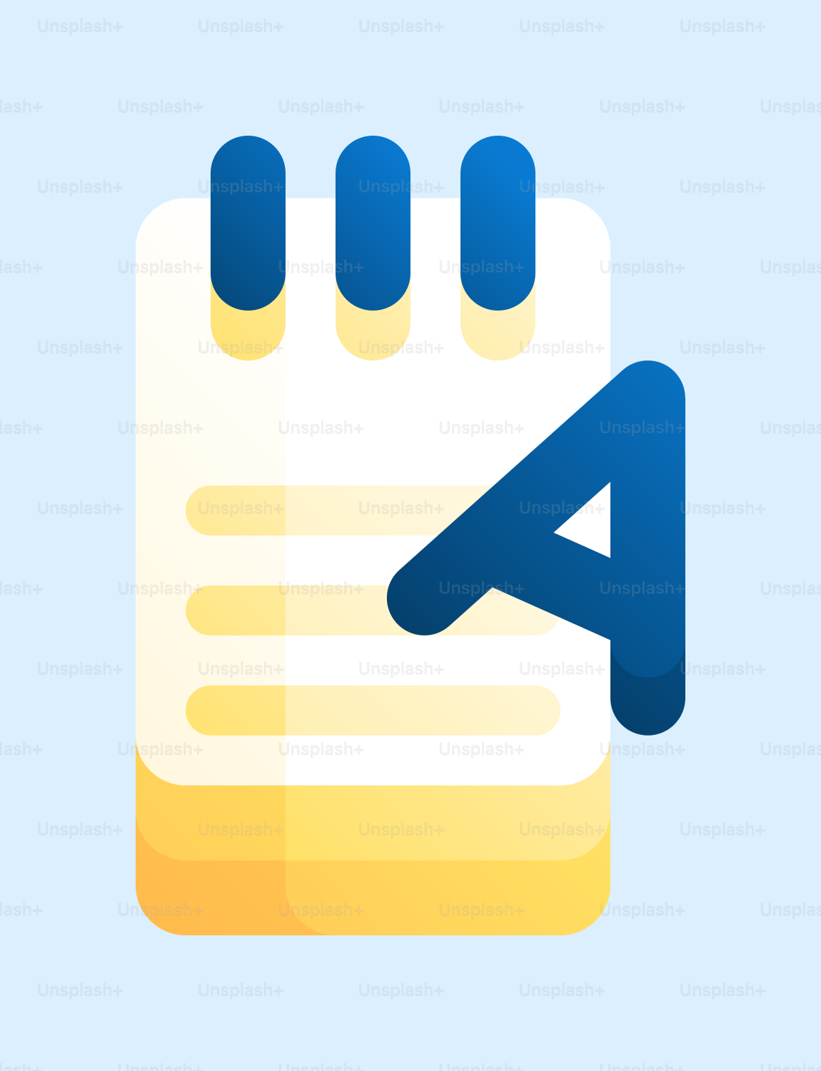 A blue and yellow icon with the letter a on it